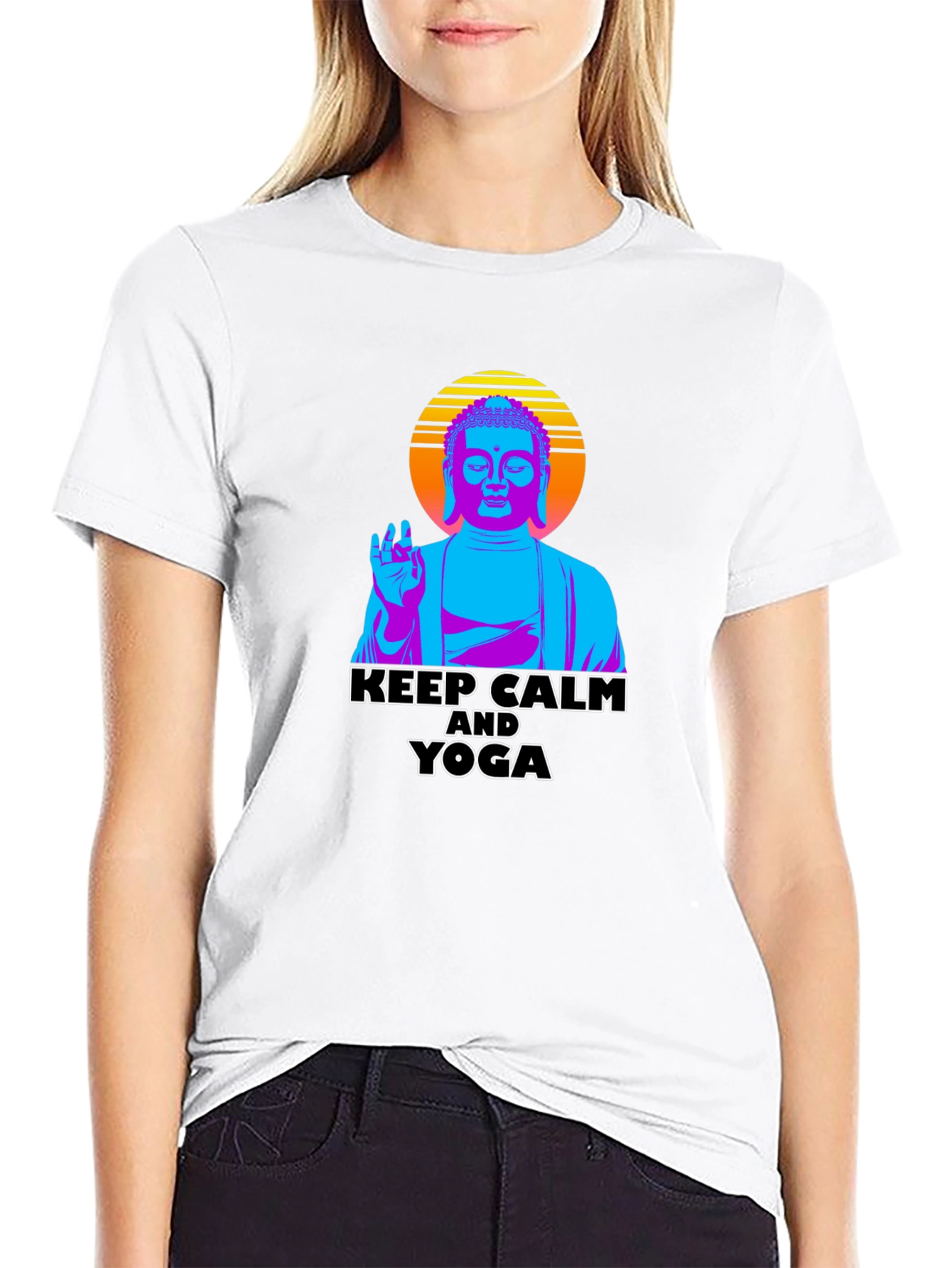Keep Calm Yoga Buddha Graphic Tee