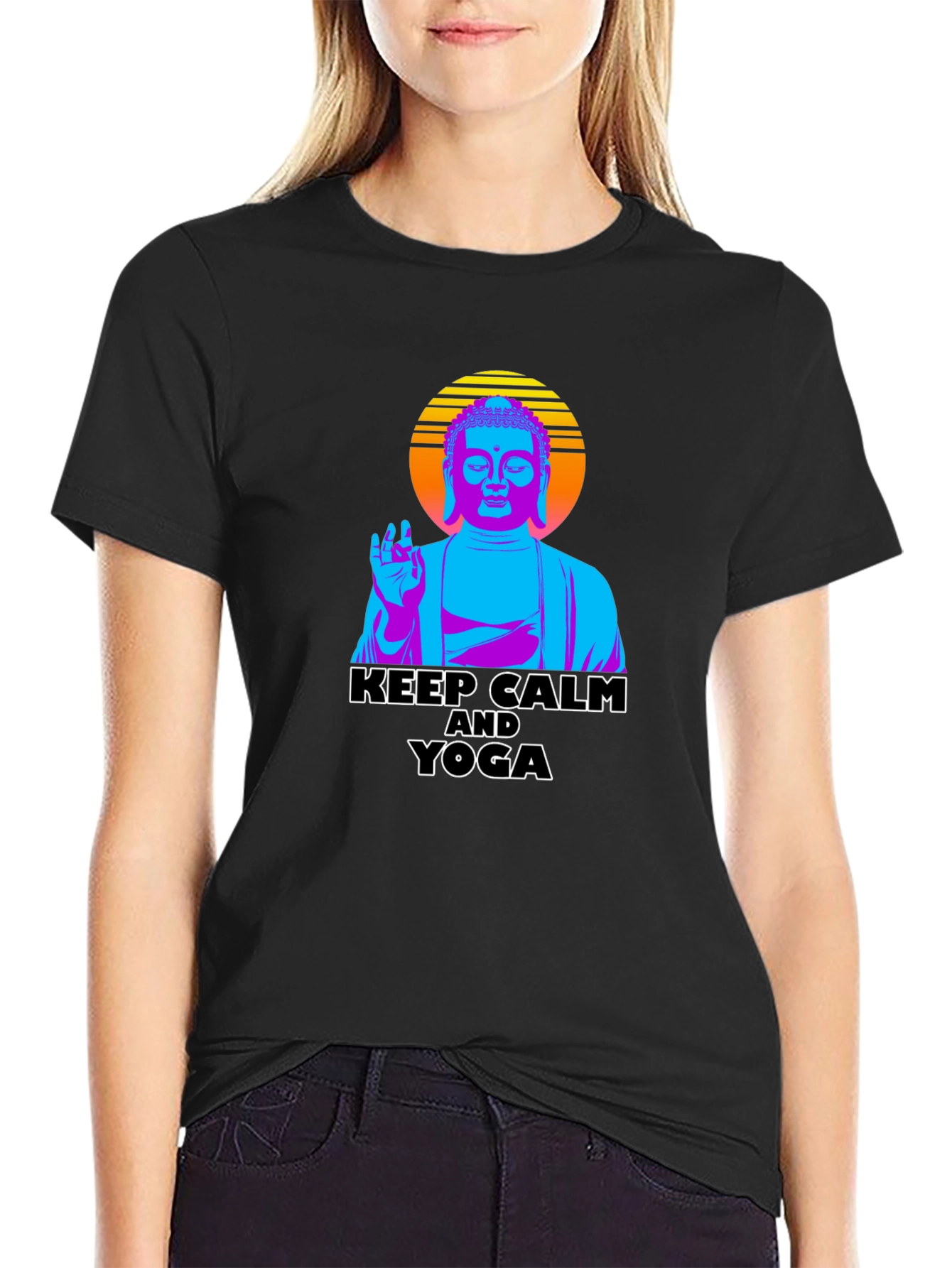 Keep Calm Yoga Buddha Graphic Tee