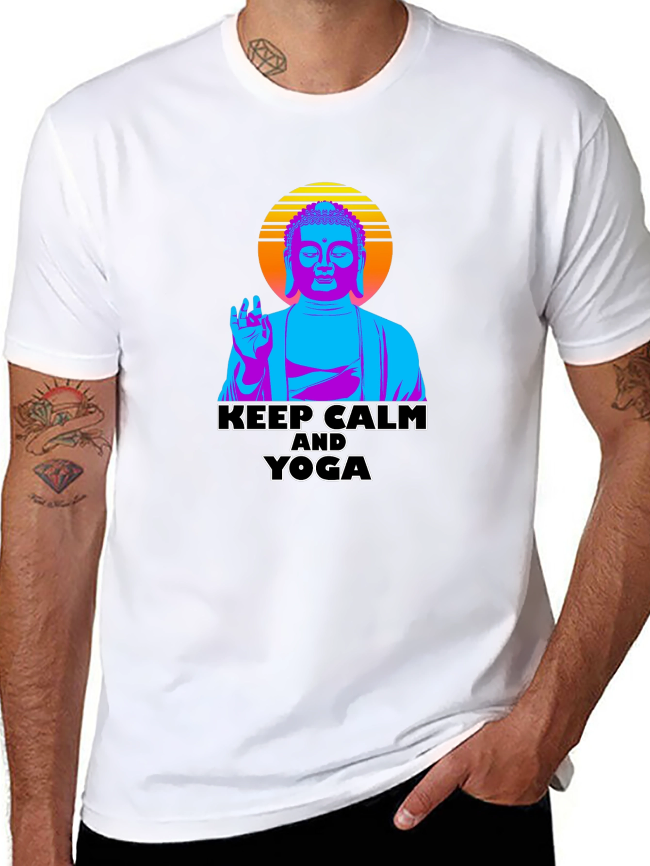 Keep Calm Yoga Buddha Graphic Tee