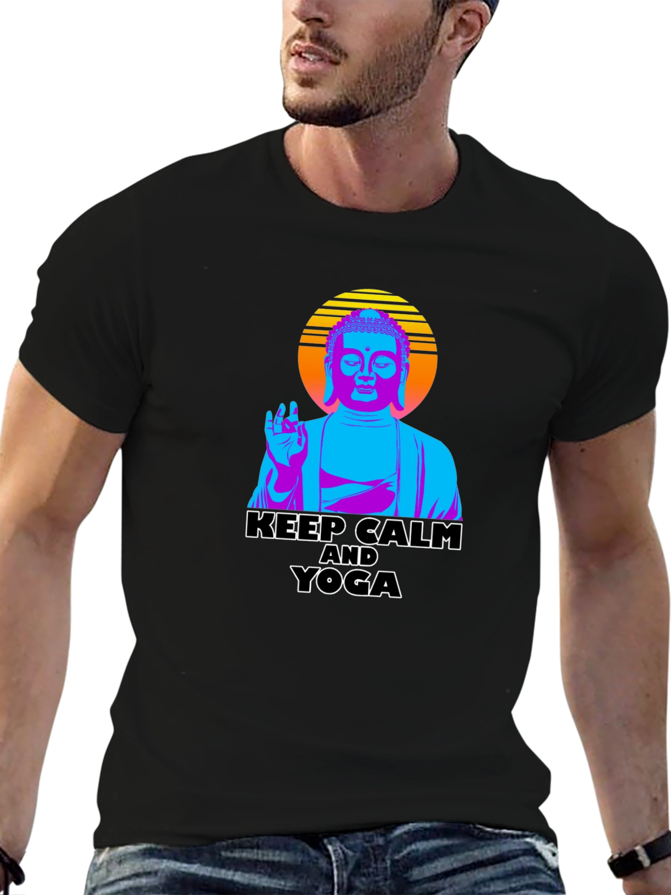 Keep Calm Yoga Buddha Graphic Tee