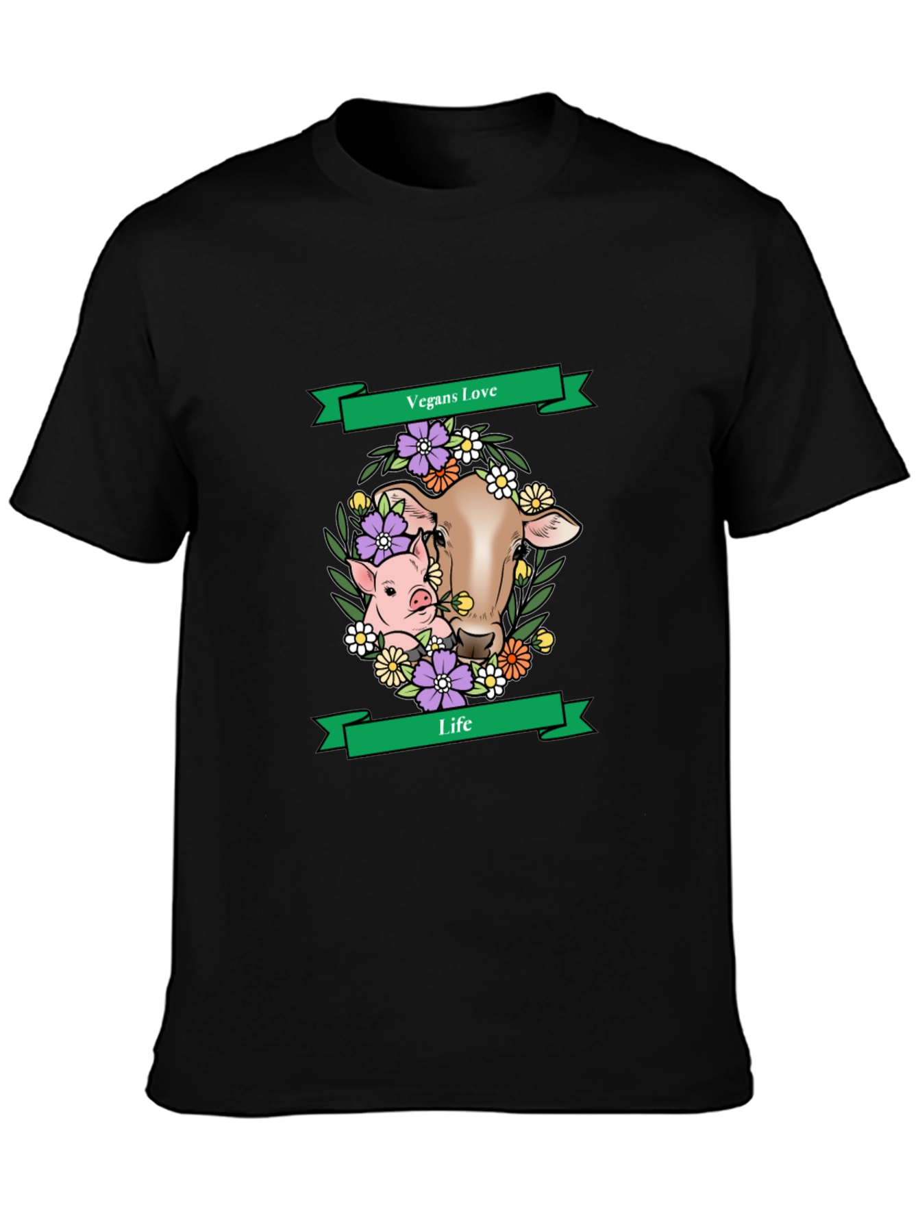 Vegans Love Life T-Shirt - Animal Rights Tee