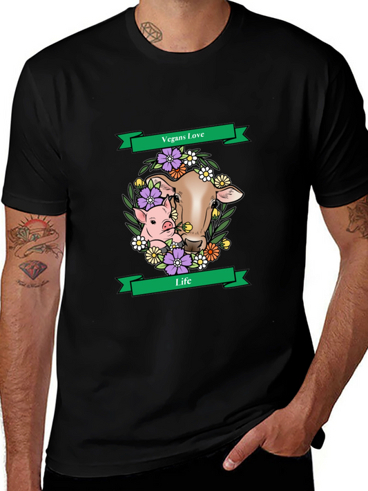 Vegans Love Life T-Shirt - Animal Rights Tee