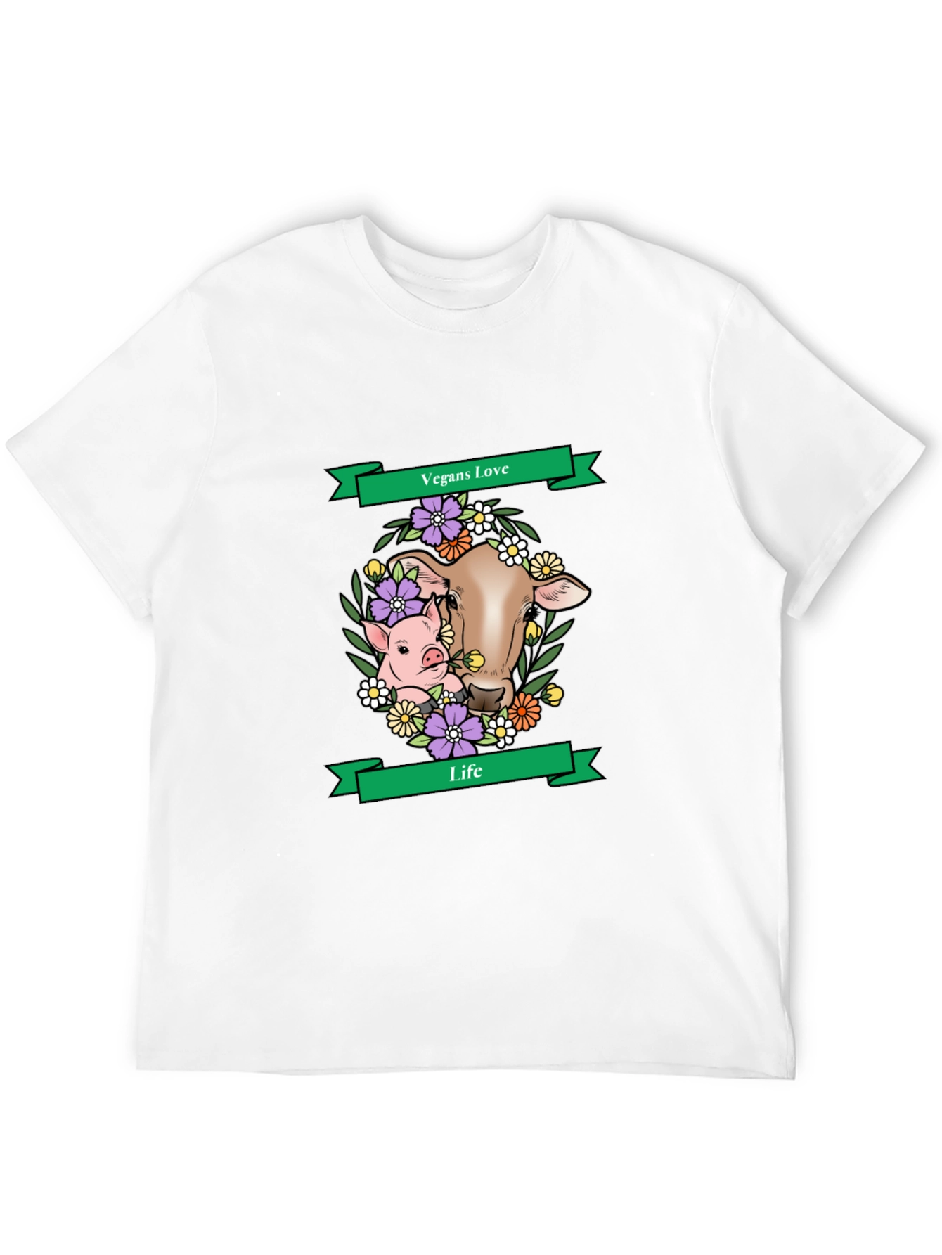 Vegans Love Life T-Shirt - Animal Rights Tee