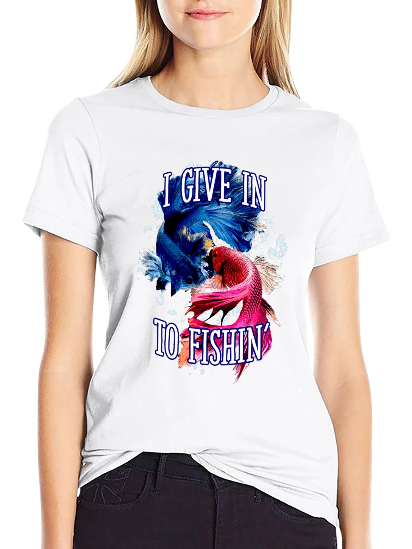 I Give In To Fishing Betta Fish Graphic T-Shirt