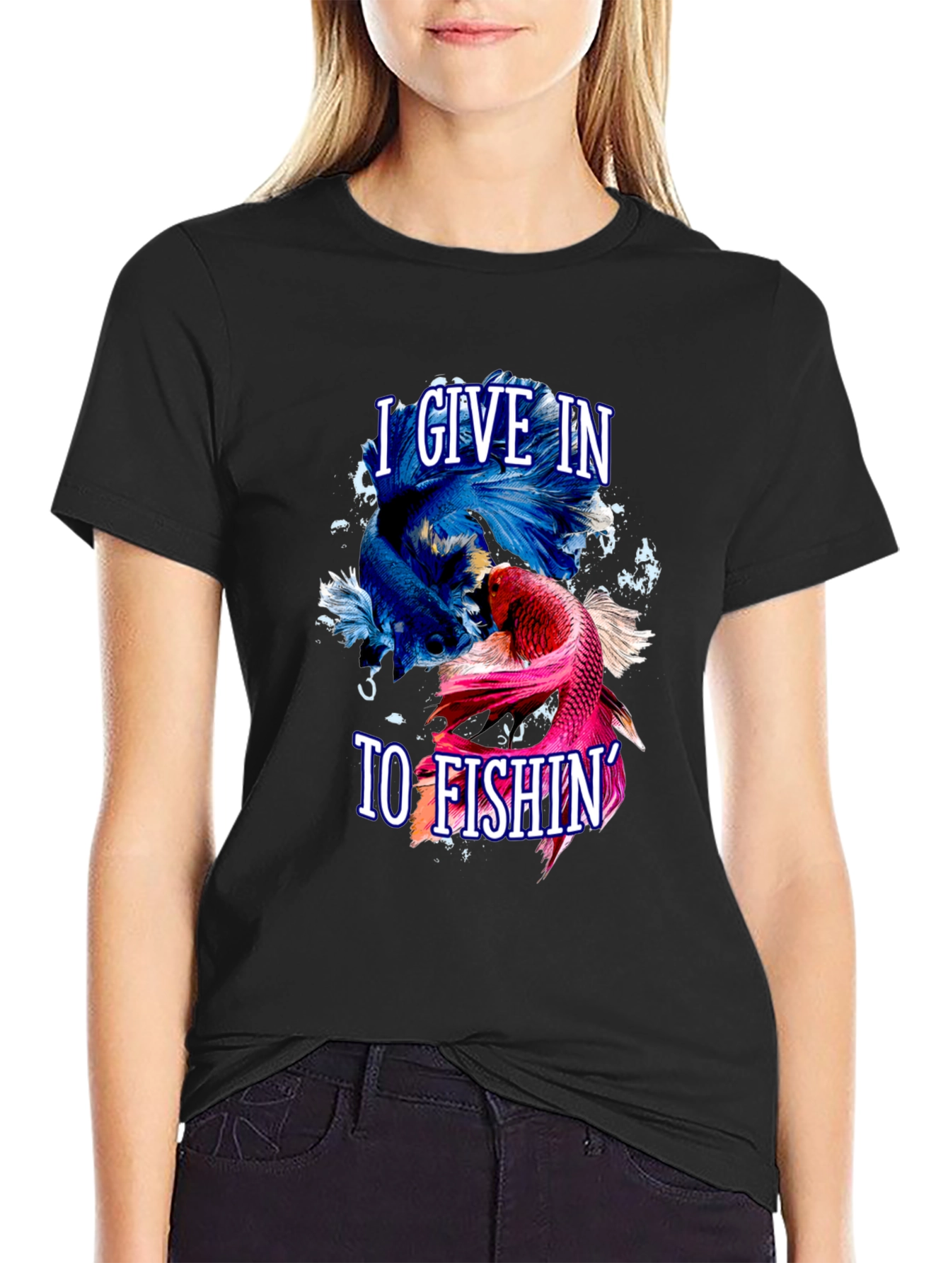 I Give In To Fishing Betta Fish Graphic T-Shirt
