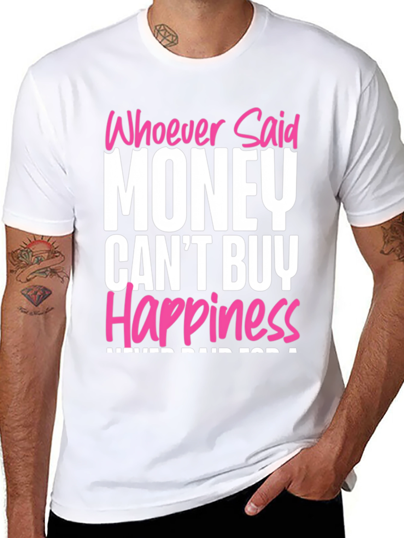 Money Cant Buy Happiness Black T-Shirt