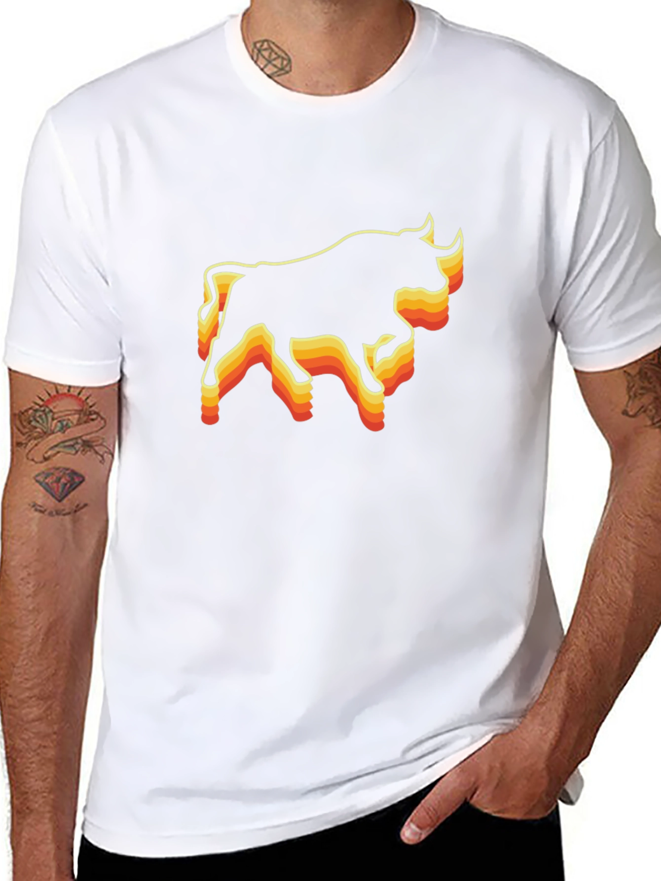 Retro Bull Graphic Tee - Black T-Shirt