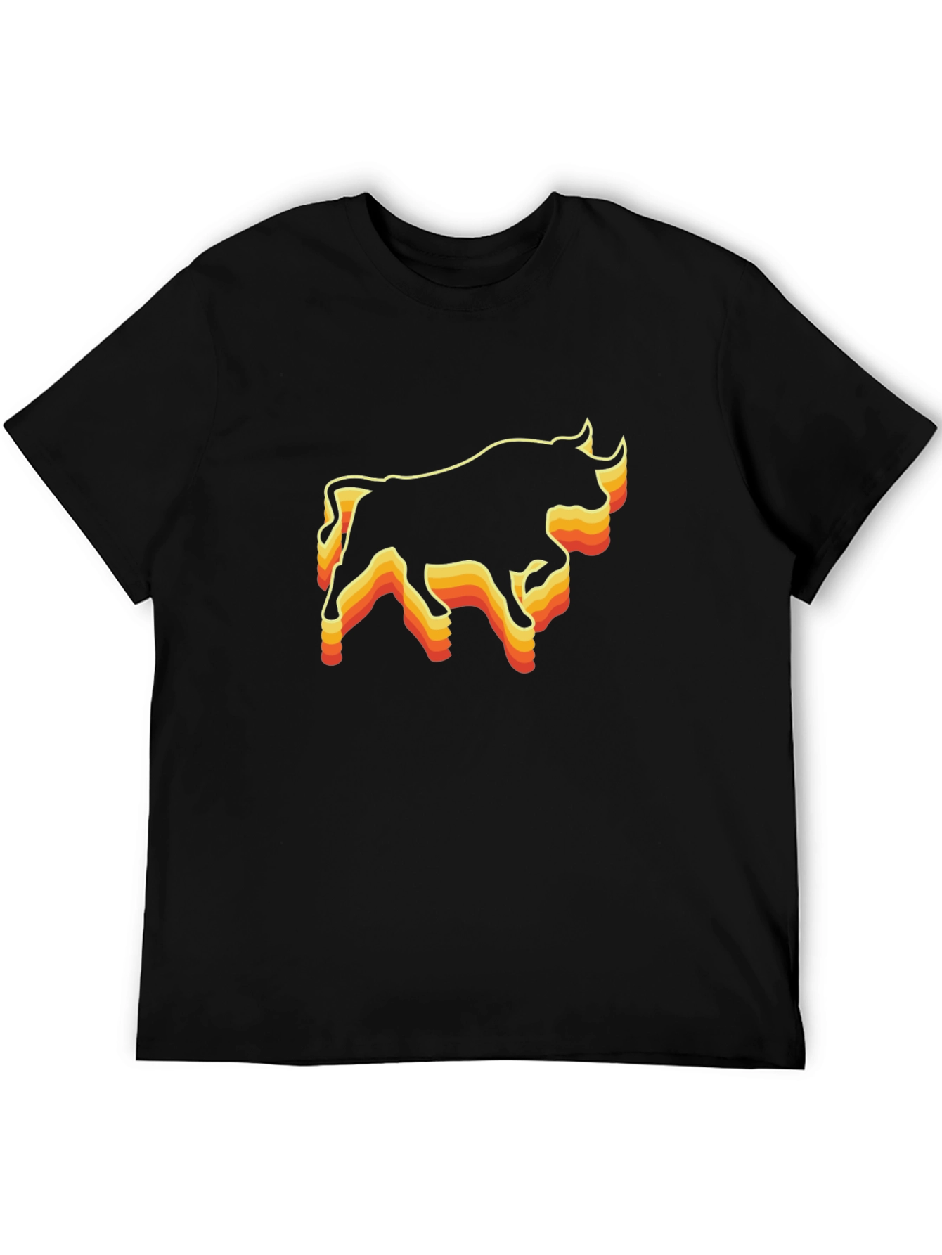 Retro Bull Graphic Tee - Black T-Shirt