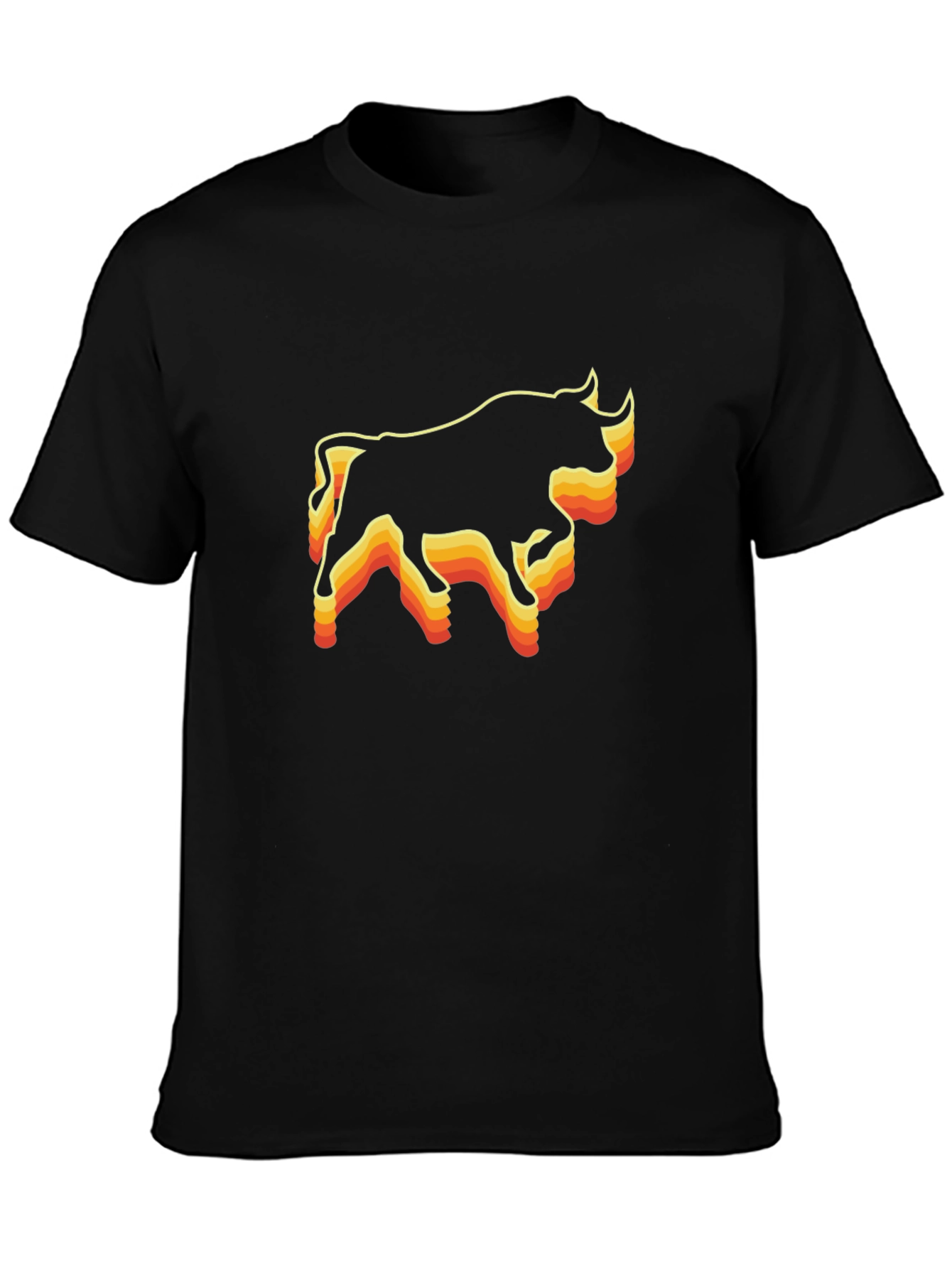 Retro Bull Graphic Tee - Black T-Shirt