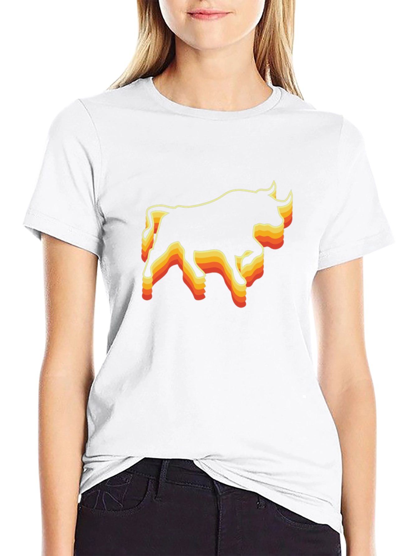 Retro Bull Graphic Tee - Black T-Shirt