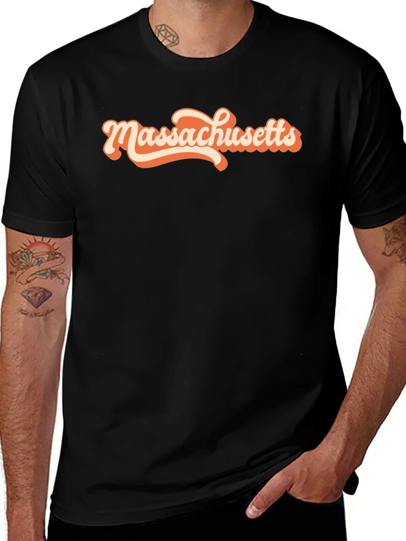 Massachusetts Graphic T-Shirt Retro Style