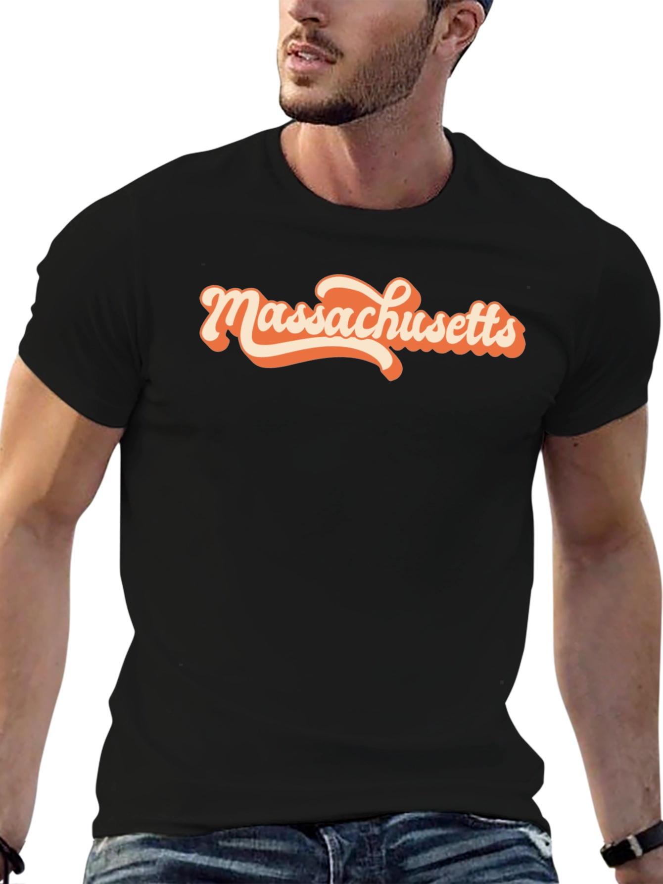 Massachusetts Graphic T-Shirt Retro Style