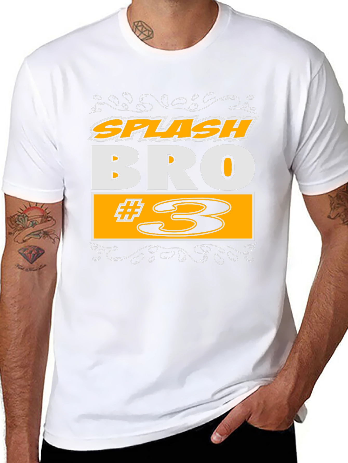 Splash Bro #3 Black Graphic T-Shirt