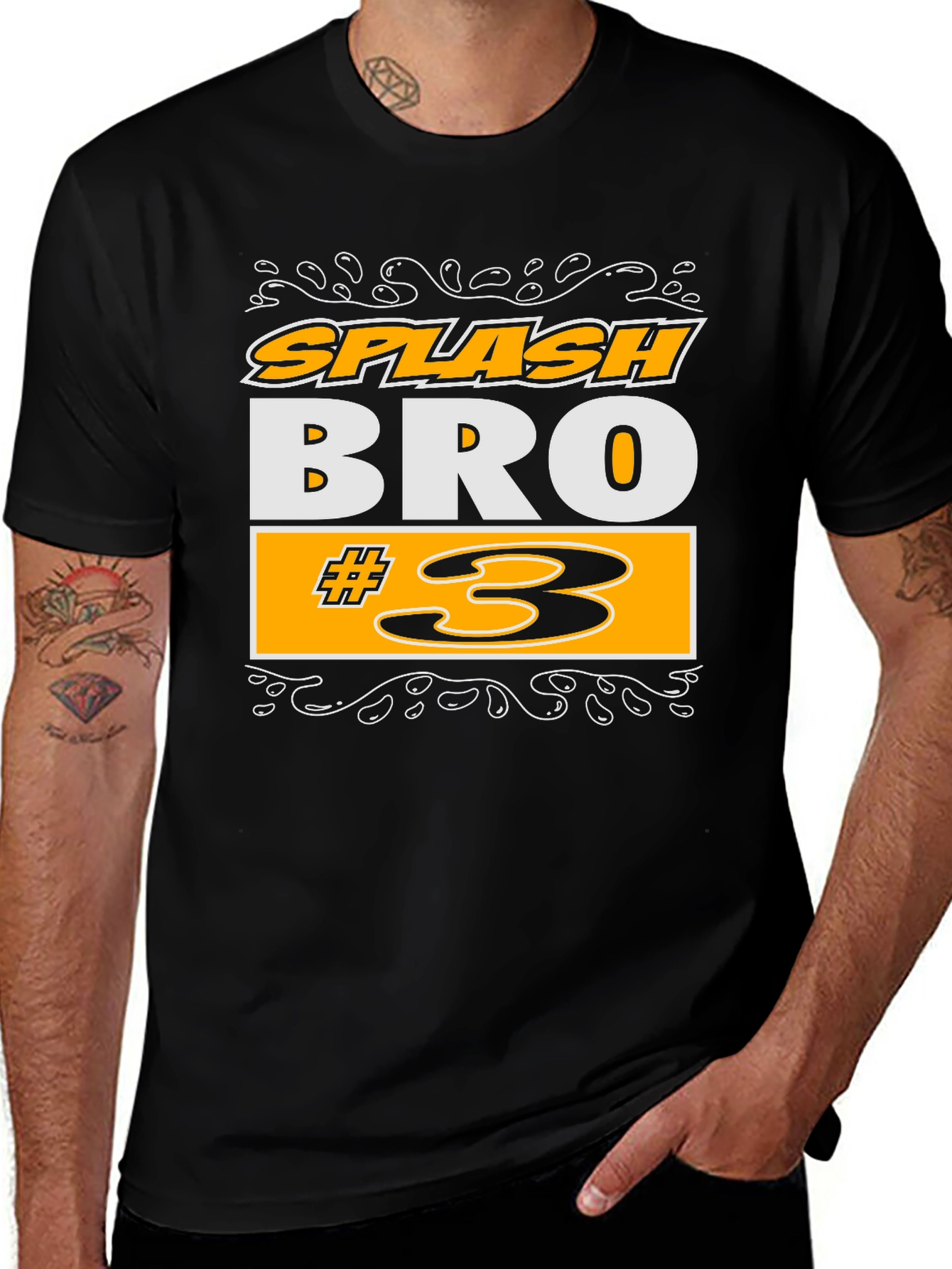 Splash Bro #3 Black Graphic T-Shirt