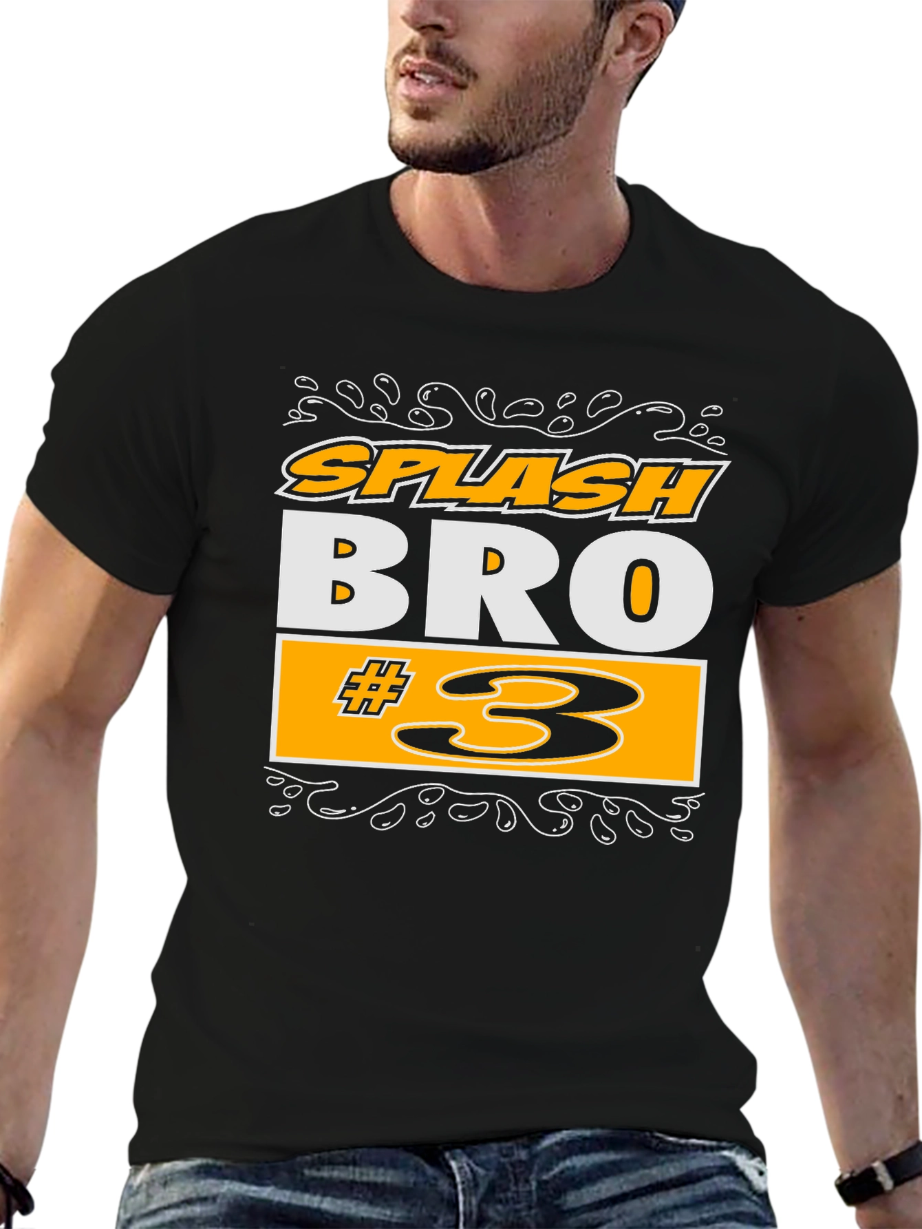 Splash Bro #3 Black Graphic T-Shirt