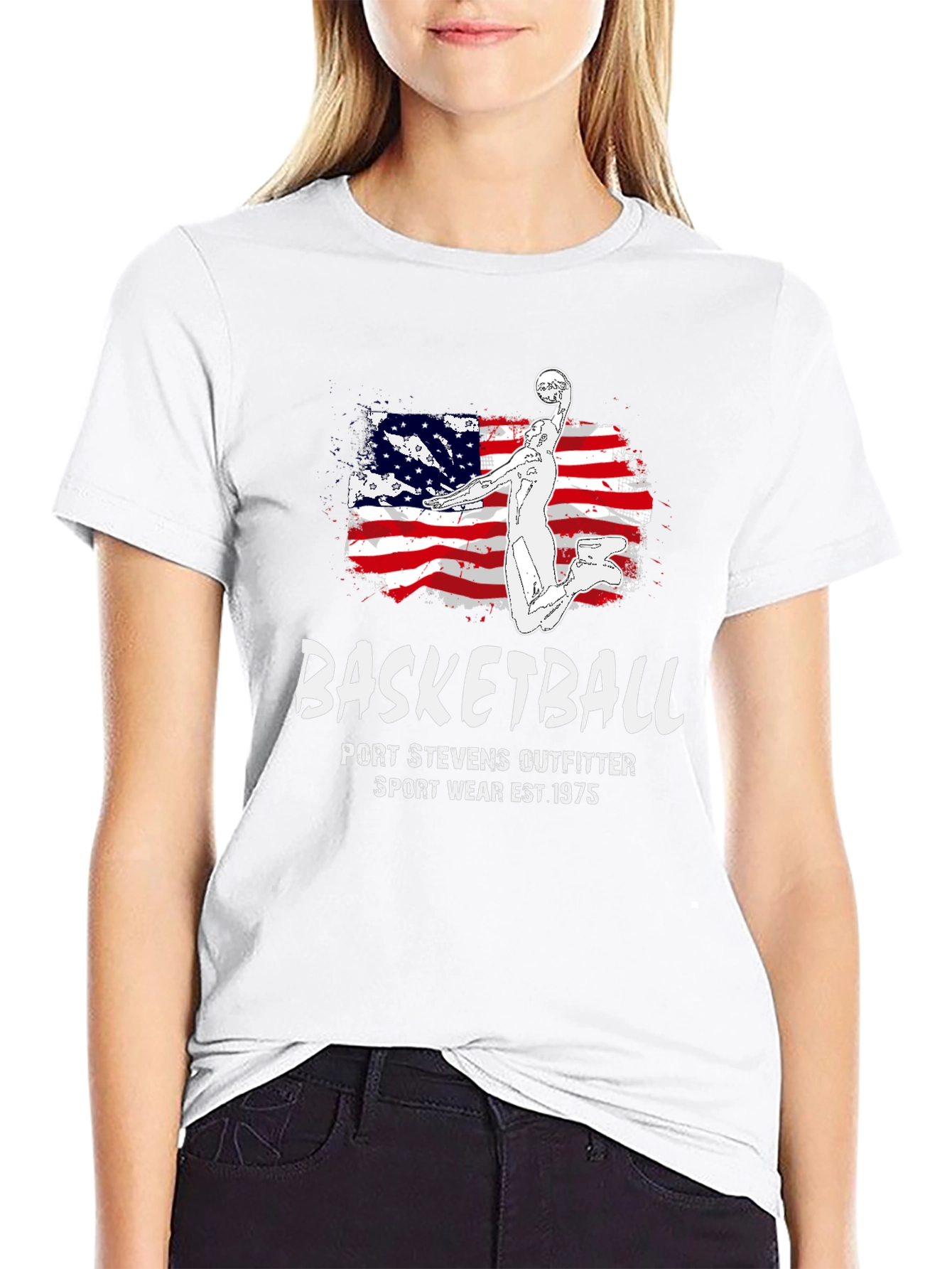 Basketball USA Flag Graphic T-Shirt