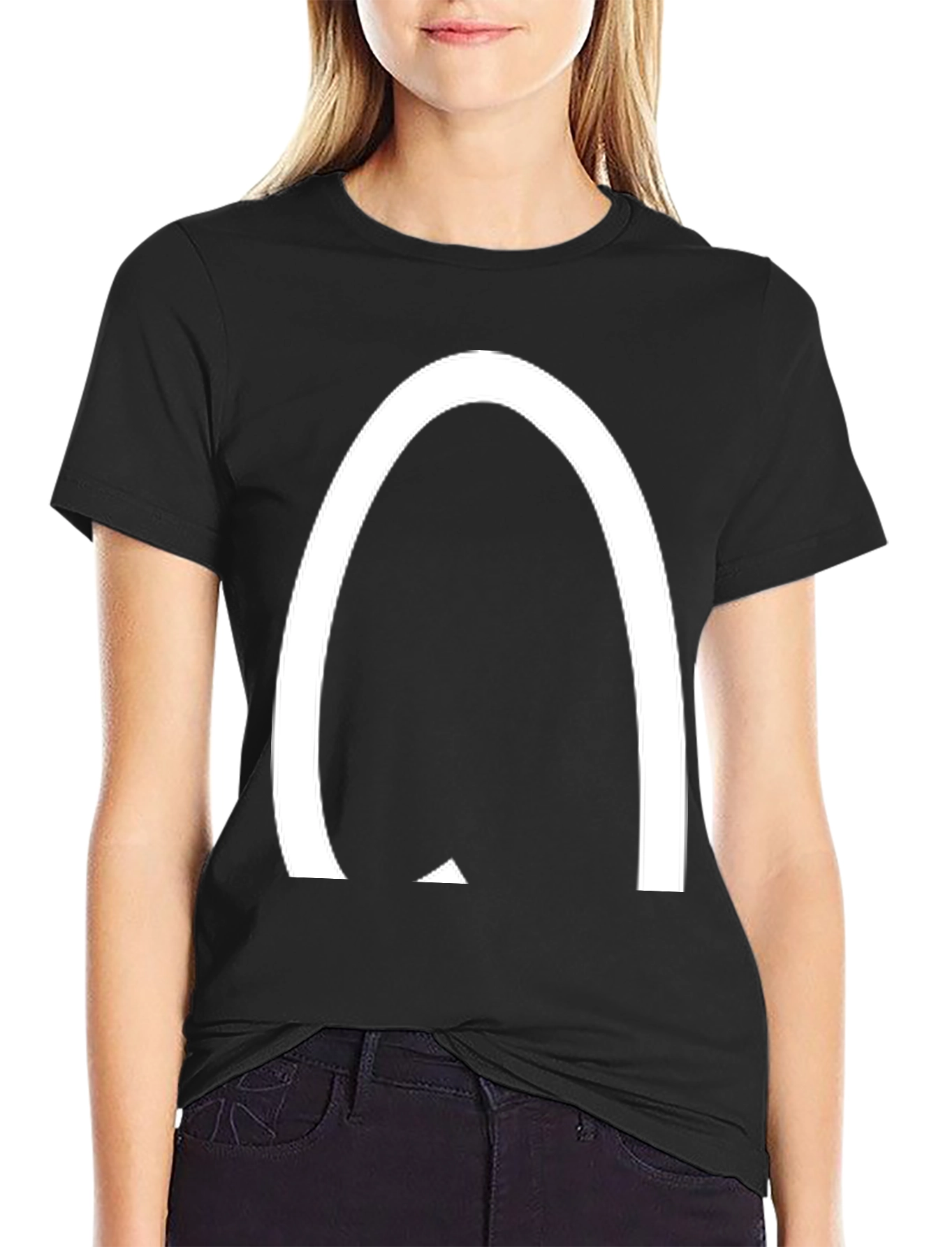 Arched Logo Black T-Shirt - Casual Style