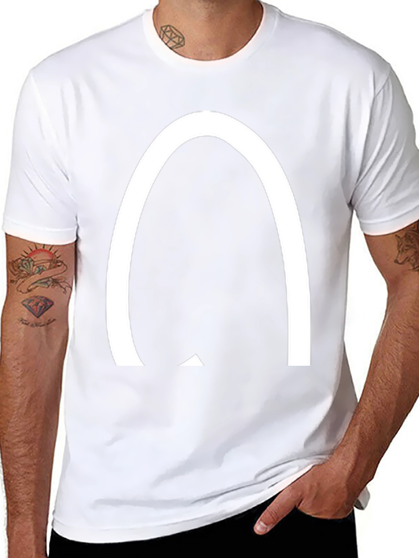 Arched Logo Black T-Shirt - Casual Style
