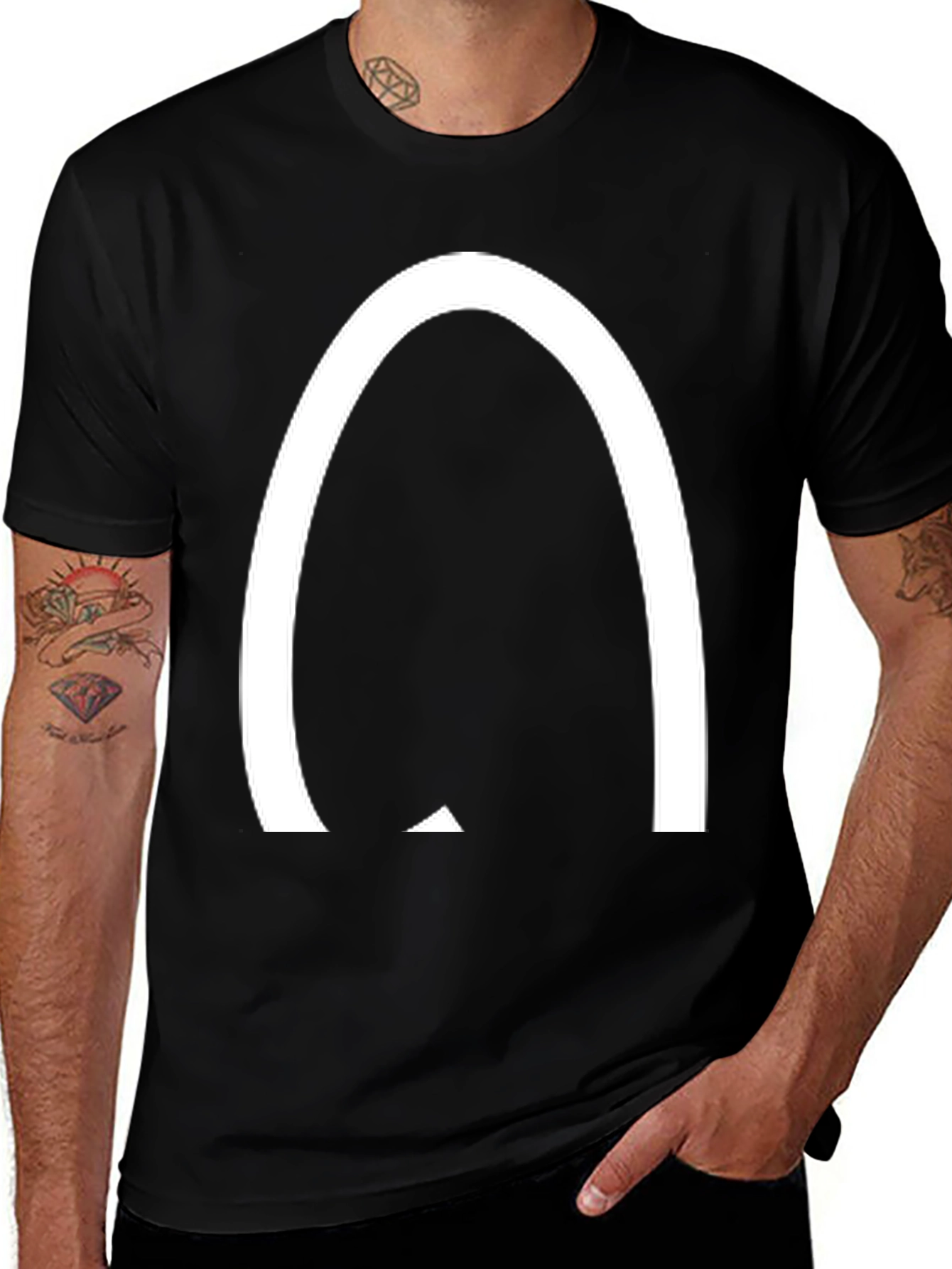 Arched Logo Black T-Shirt - Casual Style