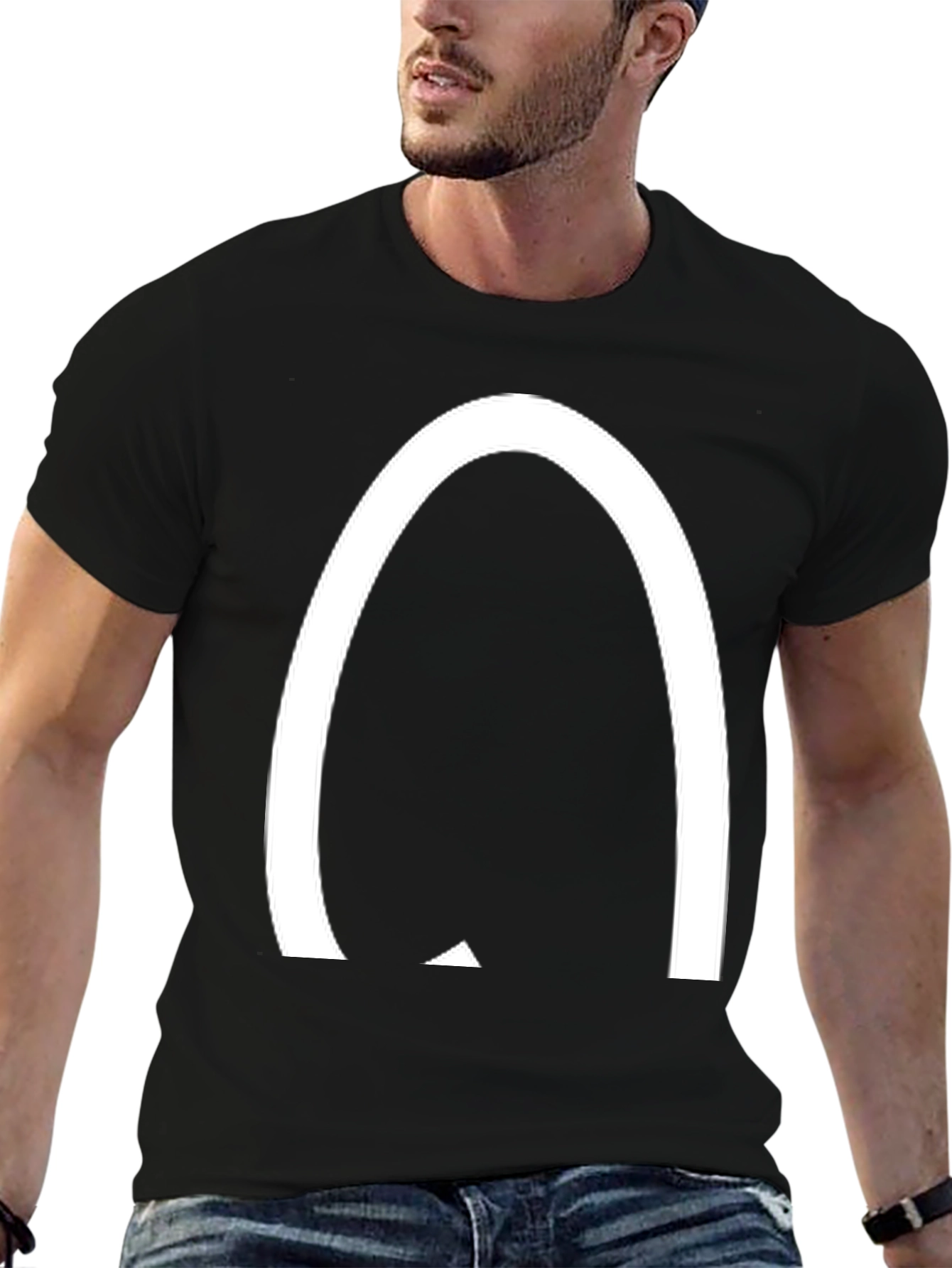 Arched Logo Black T-Shirt - Casual Style