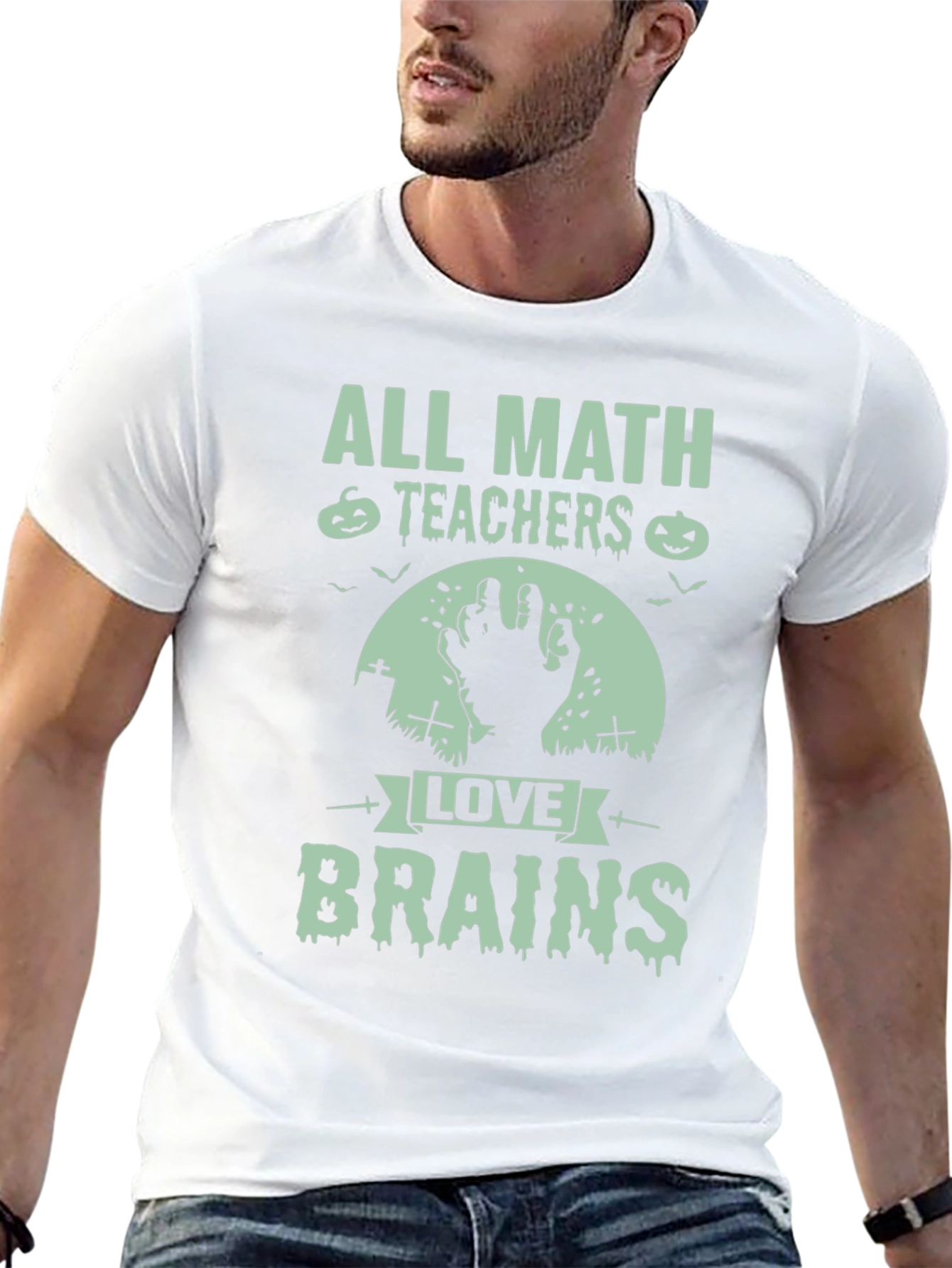 Halloween Math Teacher T-Shirt - Love Brains