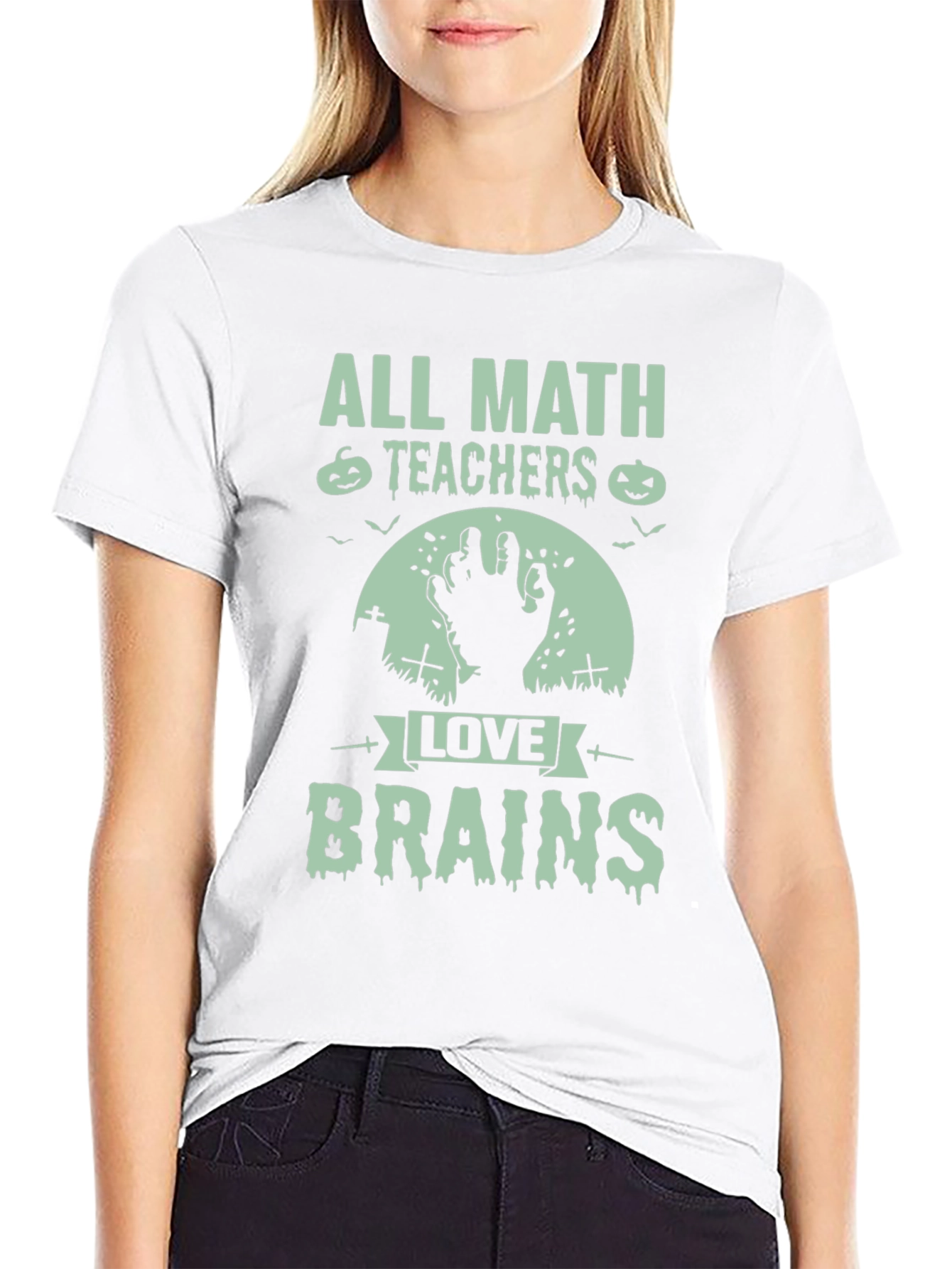 Halloween Math Teacher T-Shirt - Love Brains