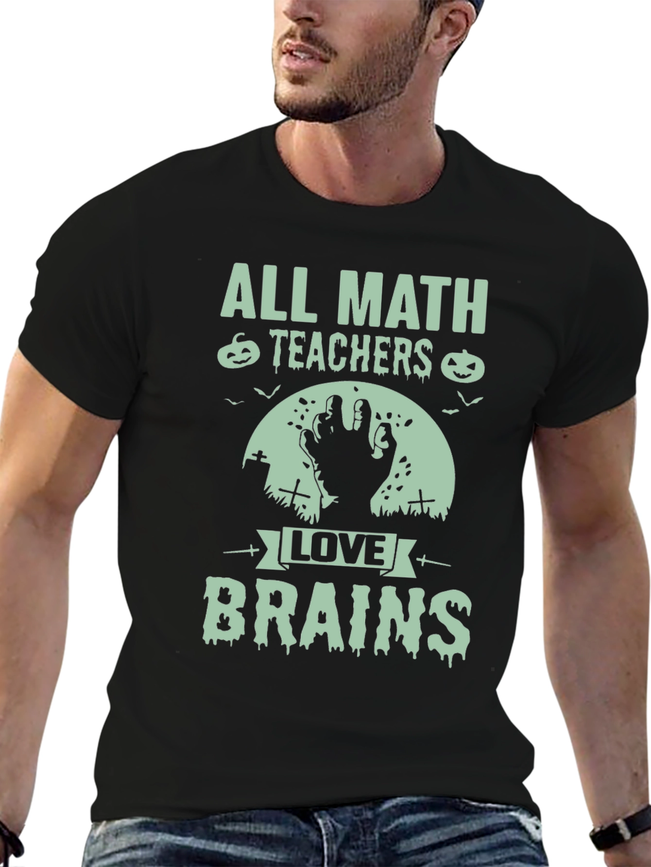 Halloween Math Teacher T-Shirt - Love Brains