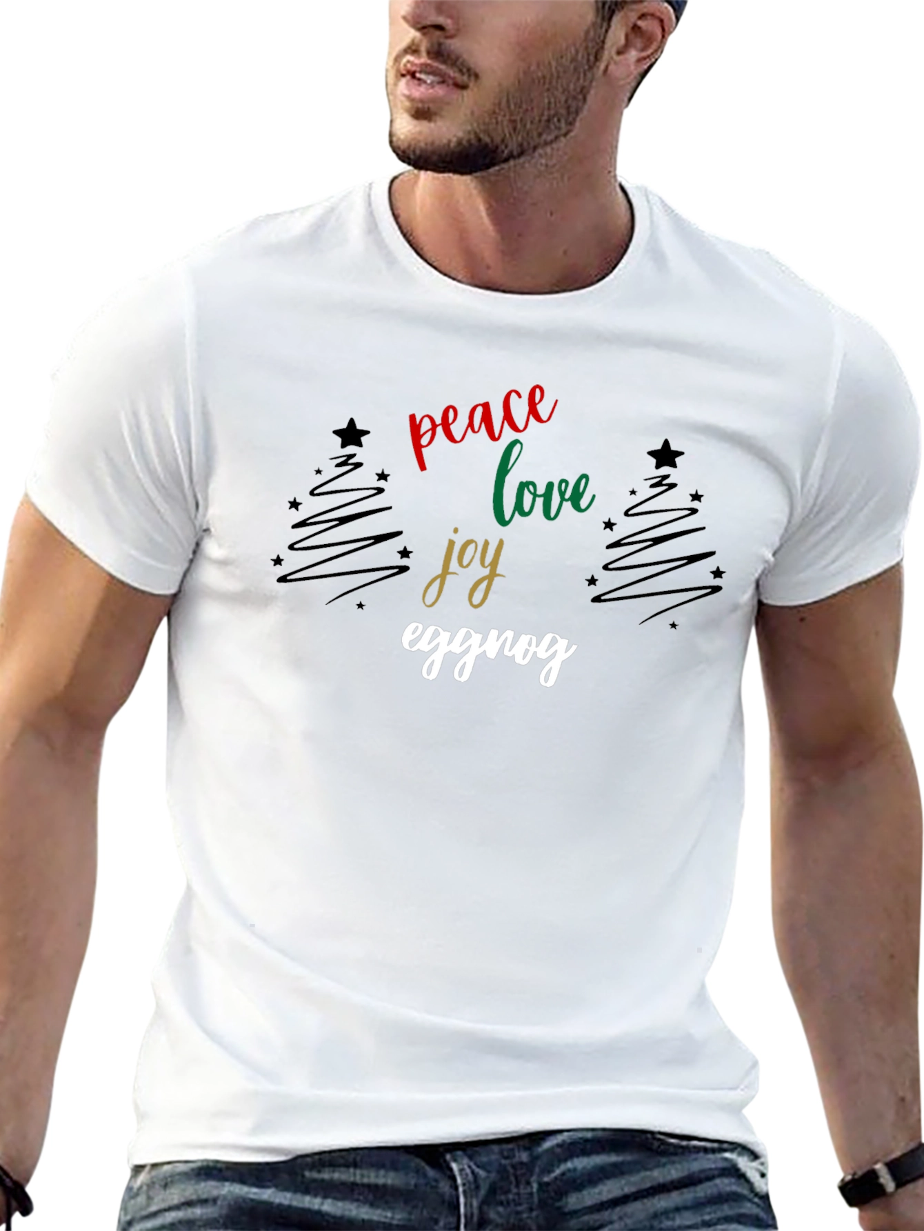 Peace Love Joy Eggnog Christmas T-Shirt