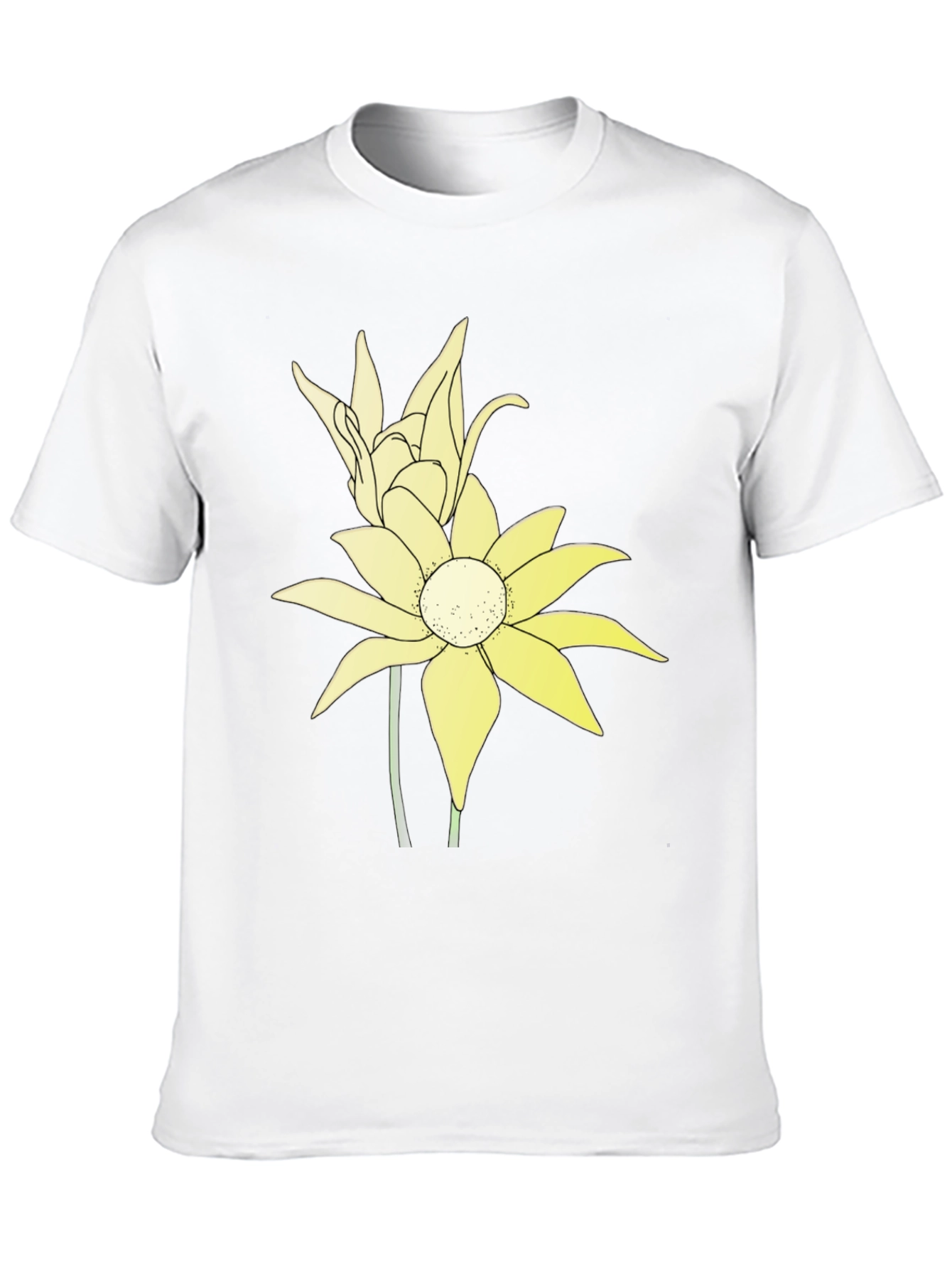 Floral Graphic Tee - Black Cotton Blend