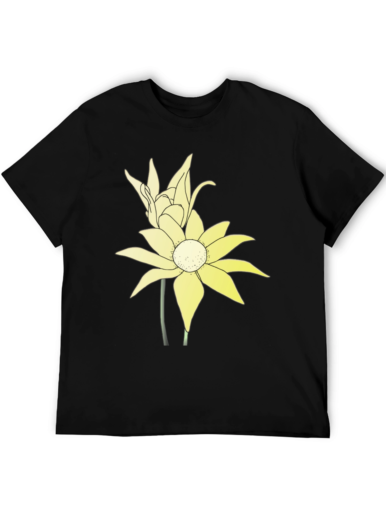 Floral Graphic Tee - Black Cotton Blend