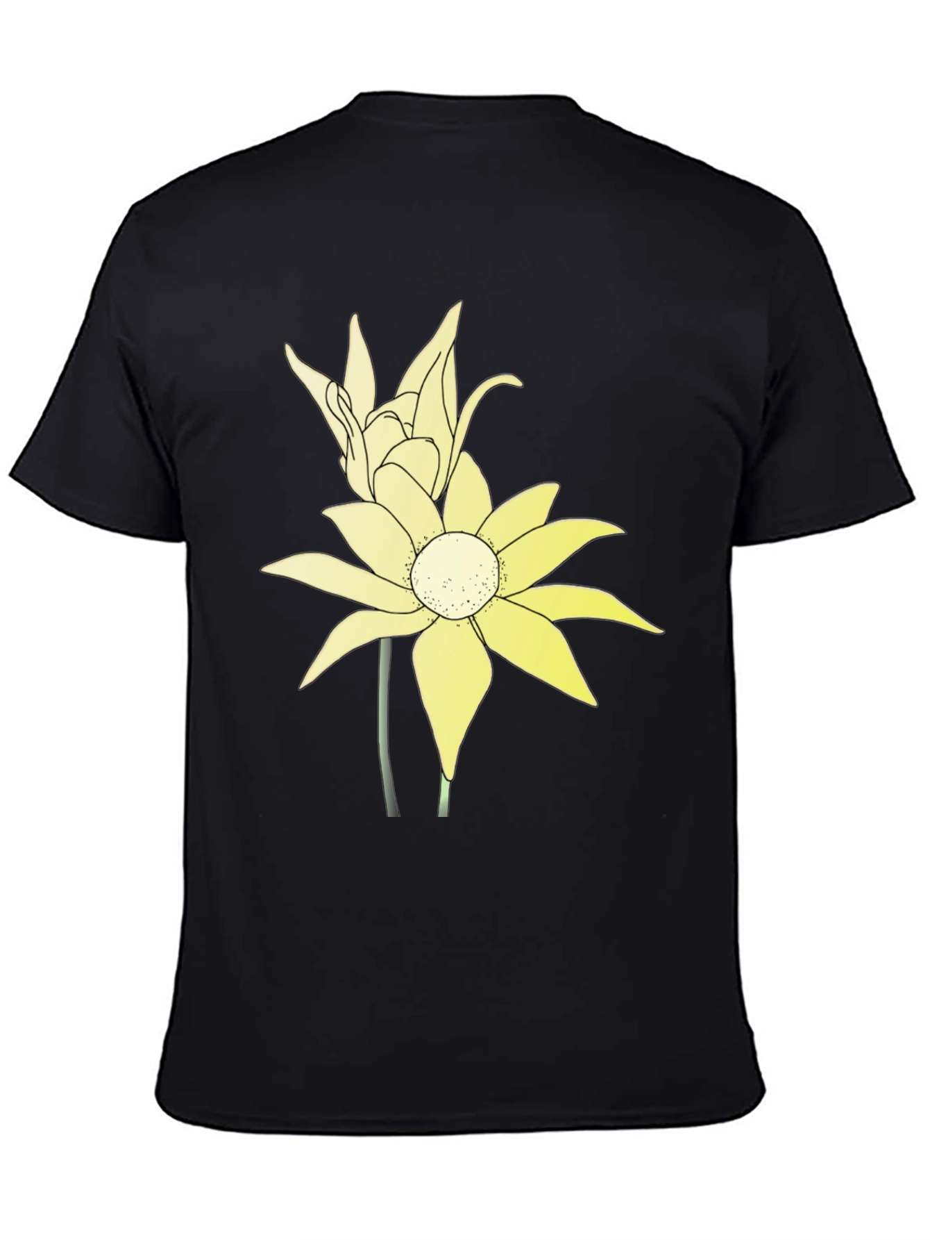 Floral Graphic Tee - Black Cotton Blend