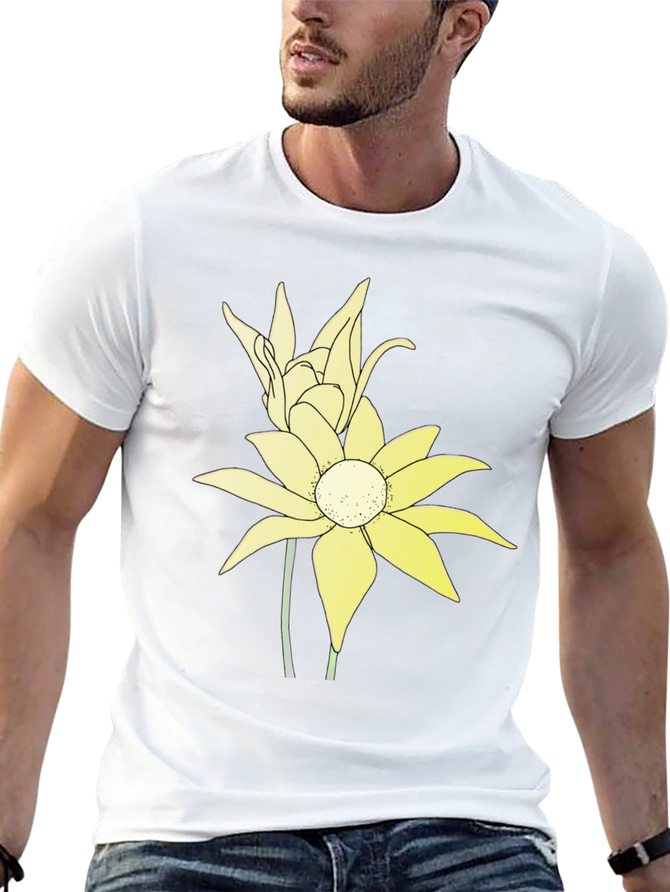 Floral Graphic Tee - Black Cotton Blend
