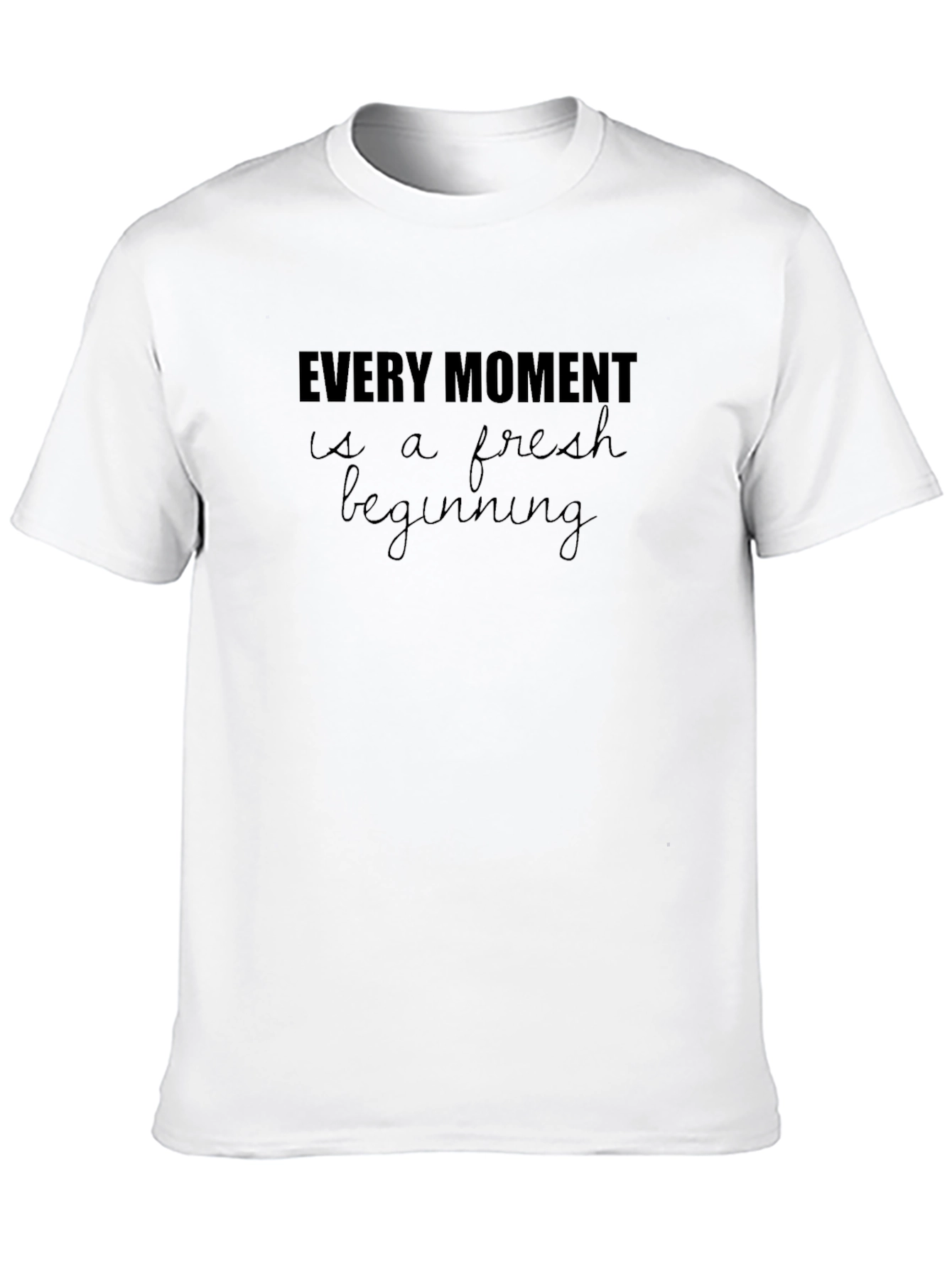 Inspirational Black T-Shirt - Fresh Beginning Design