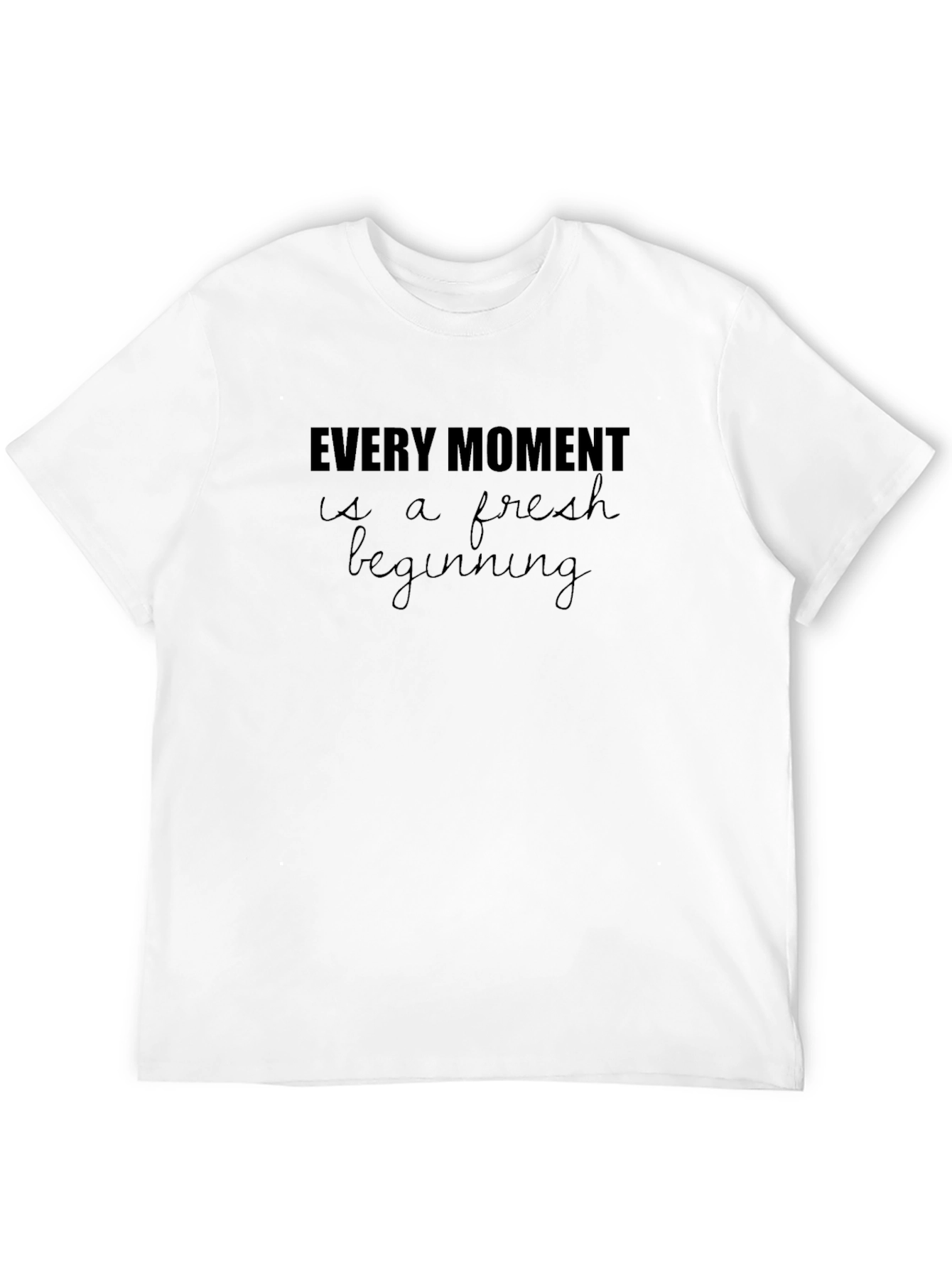 Inspirational Black T-Shirt - Fresh Beginning Design