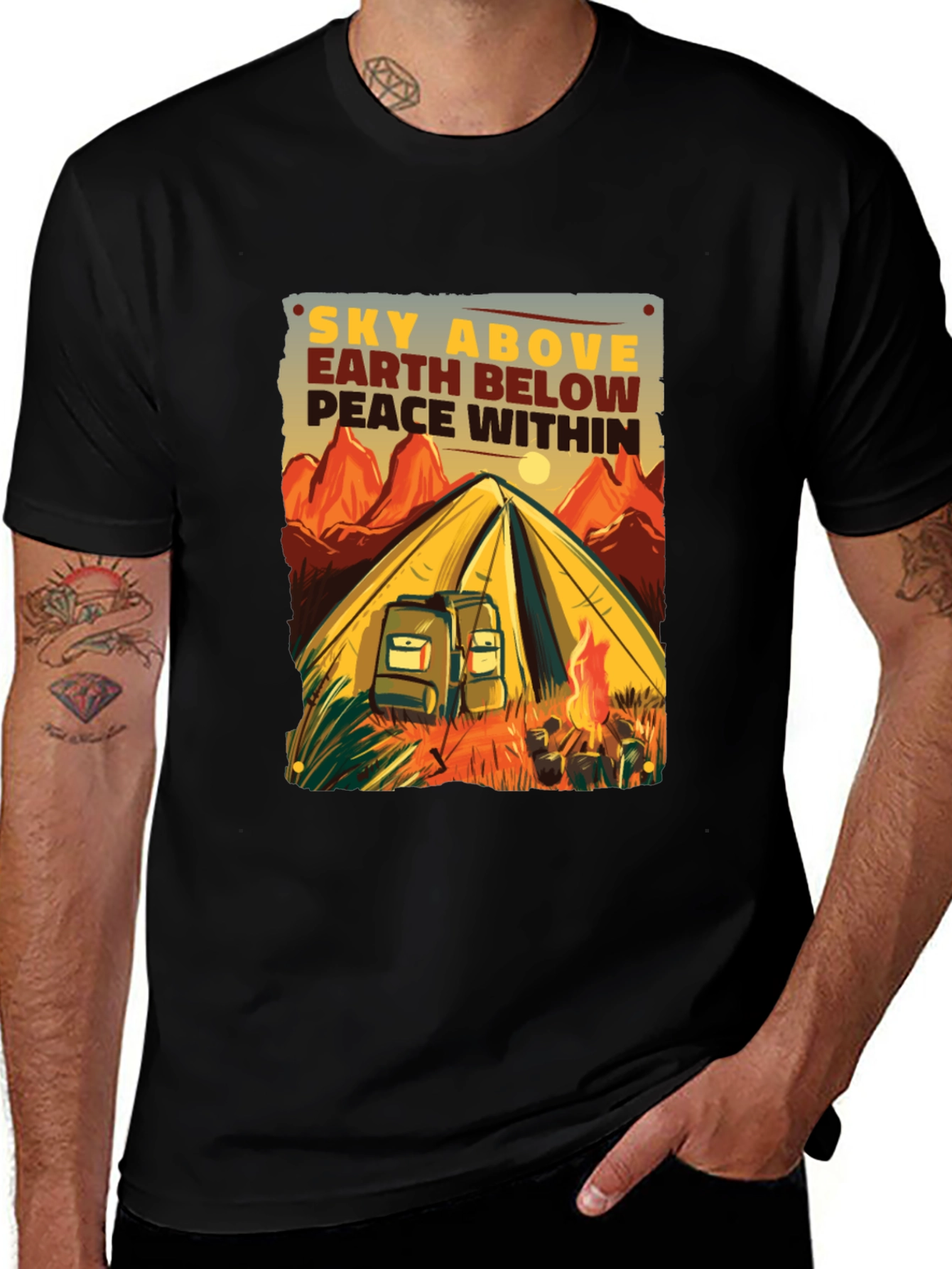 Camping Adventure Graphic Tee - Sky Above