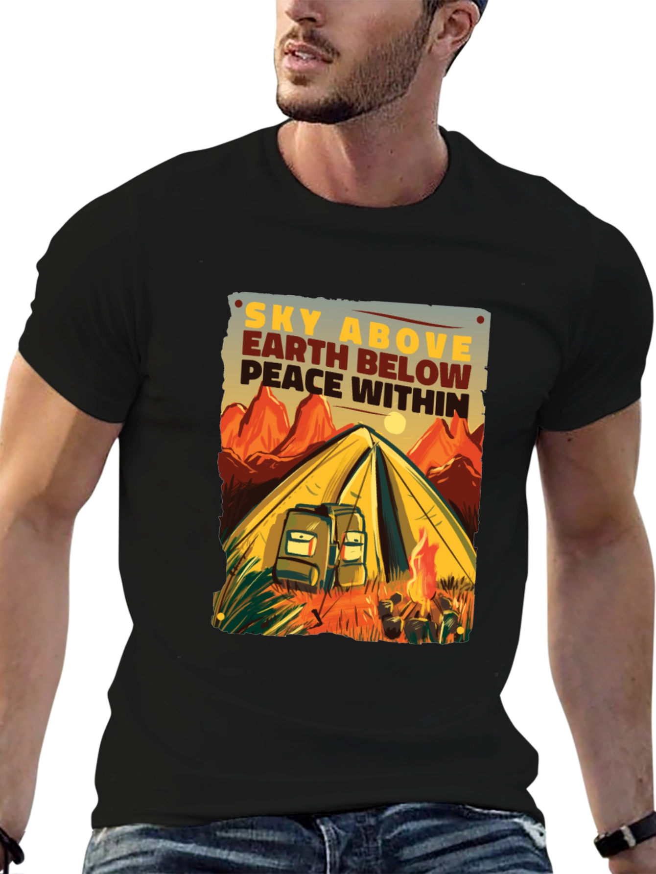 Camping Adventure Graphic Tee - Sky Above