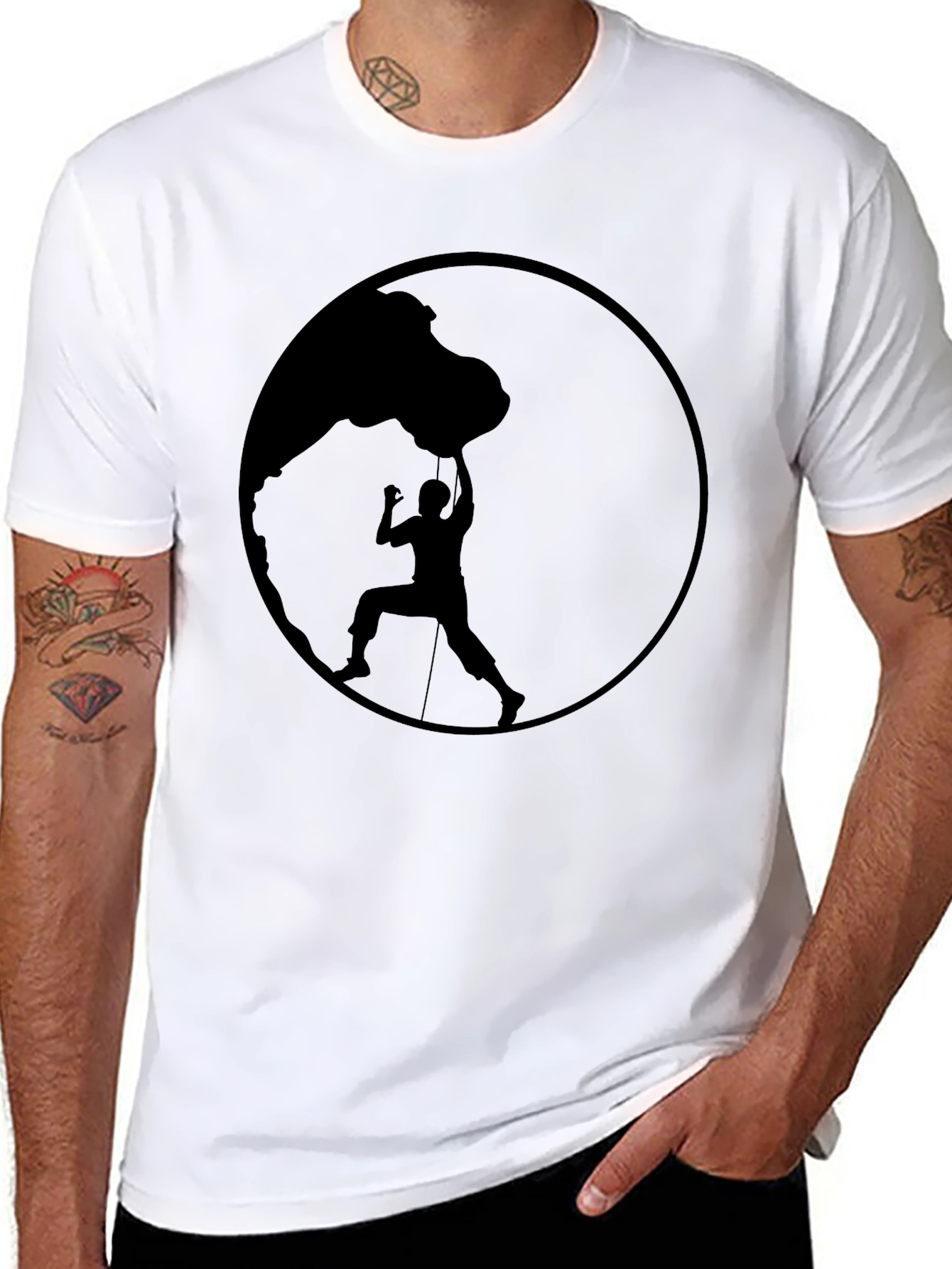 Climbing Silhouette Black Graphic Tee