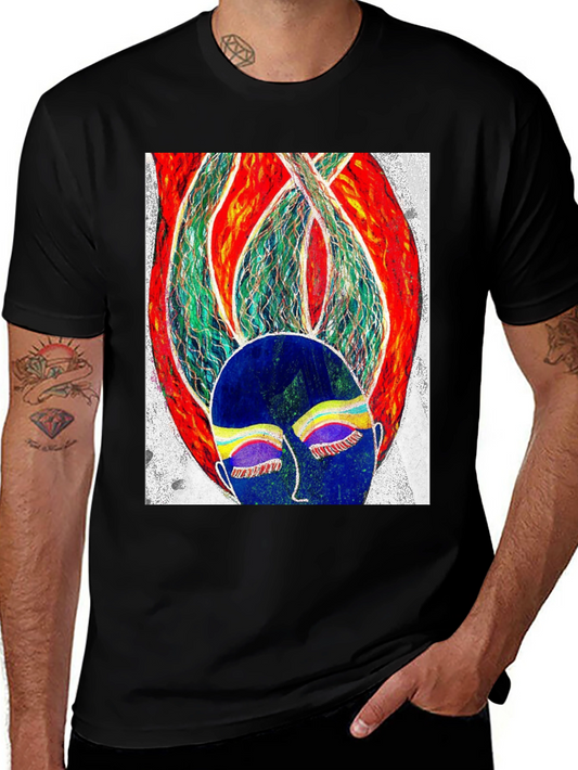 Abstract Face Graphic Tee - Modern Art T-Shirt