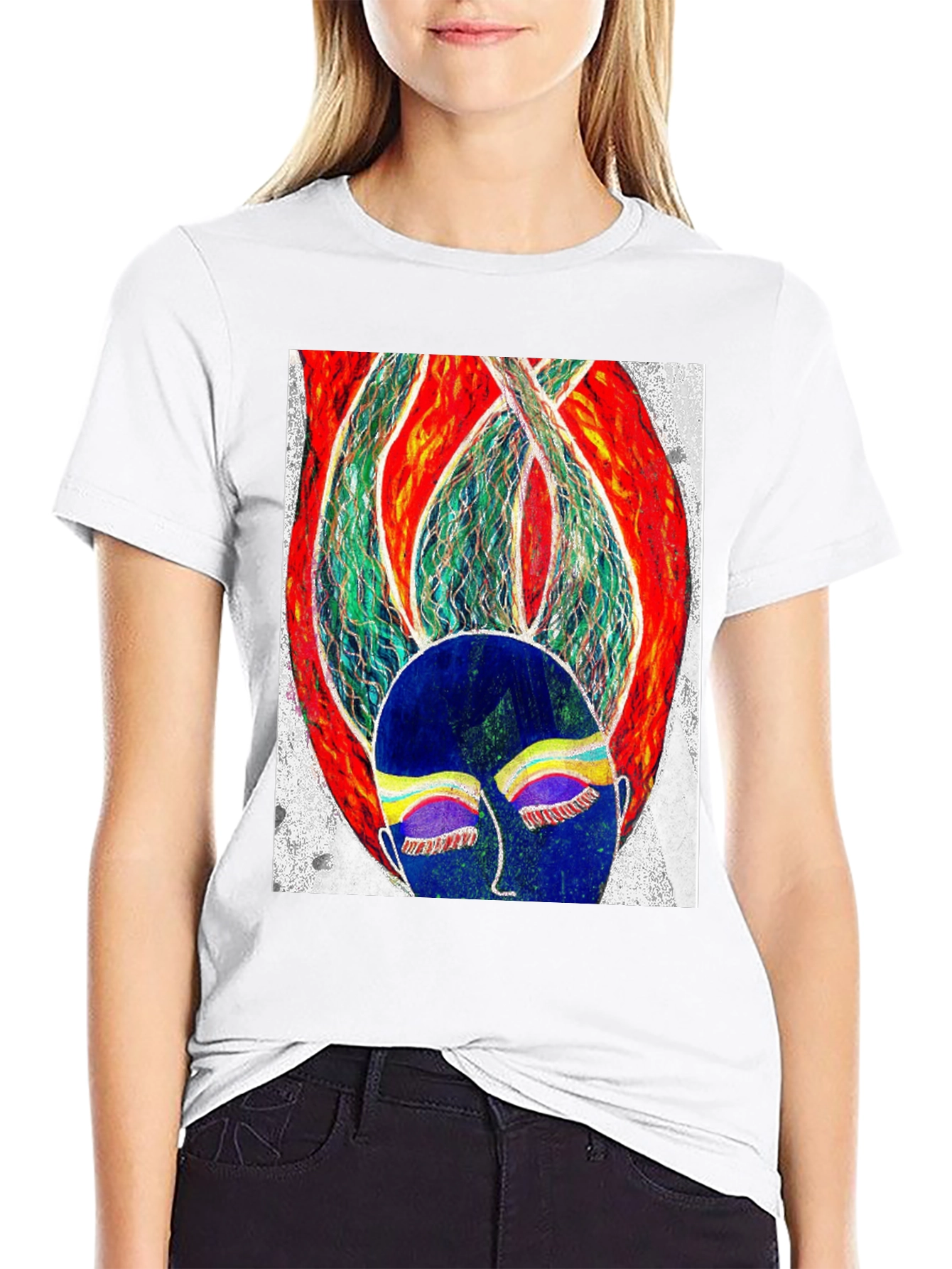 Abstract Face Graphic Tee - Modern Art T-Shirt
