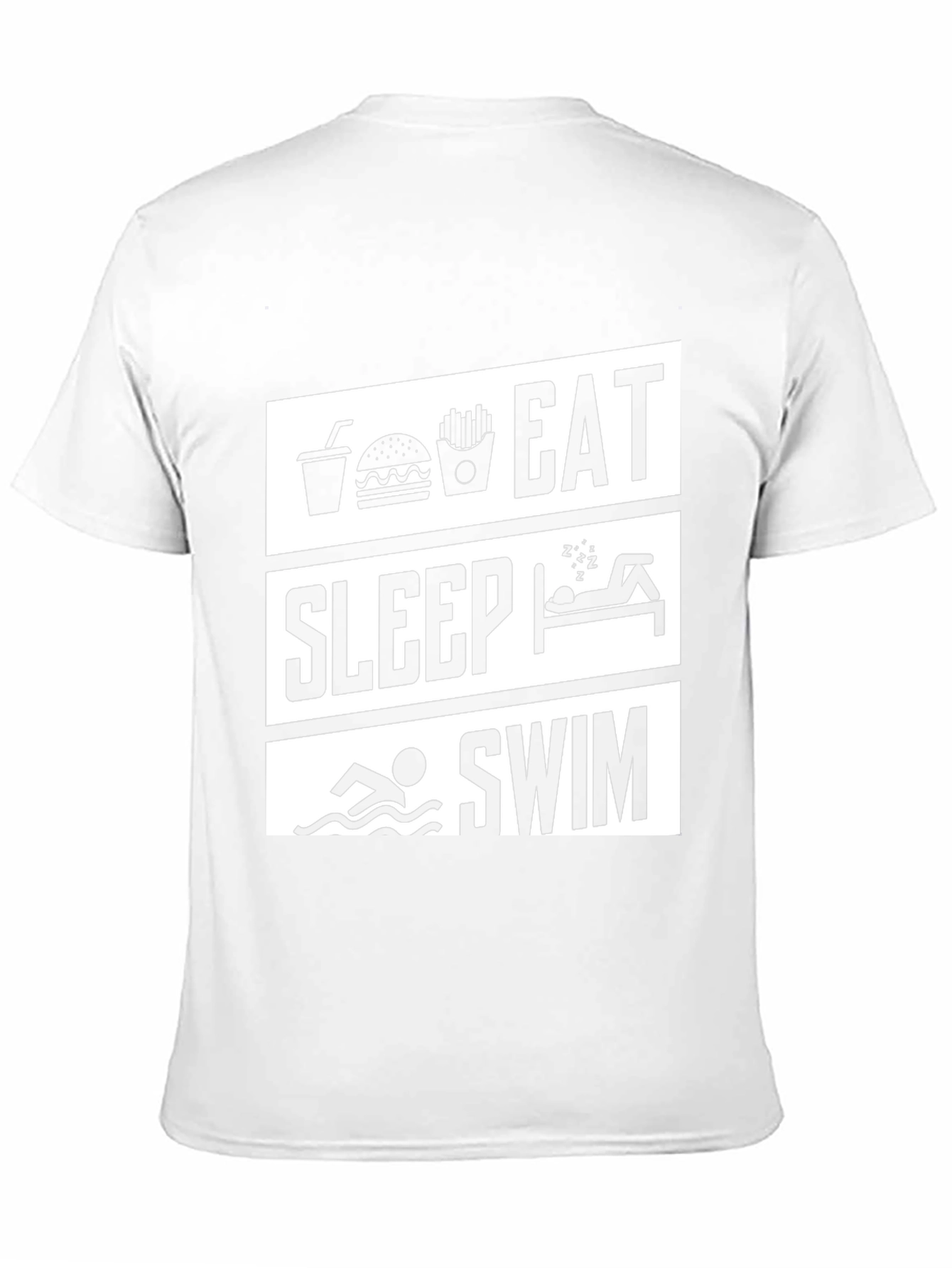 Eat Sleep Swim Graphic Tee - Black Cotton T-Shirt