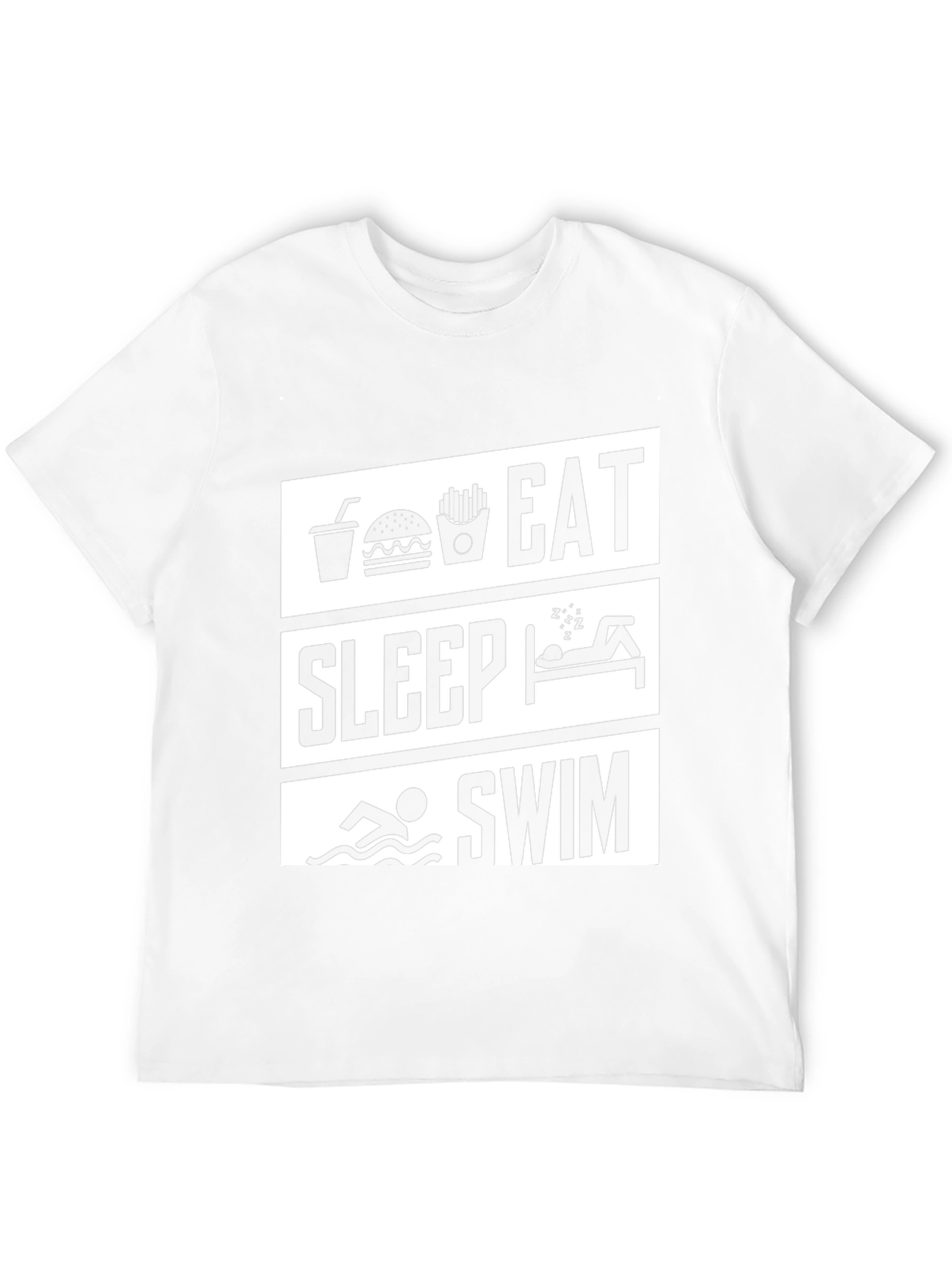 Eat Sleep Swim Graphic Tee - Black Cotton T-Shirt
