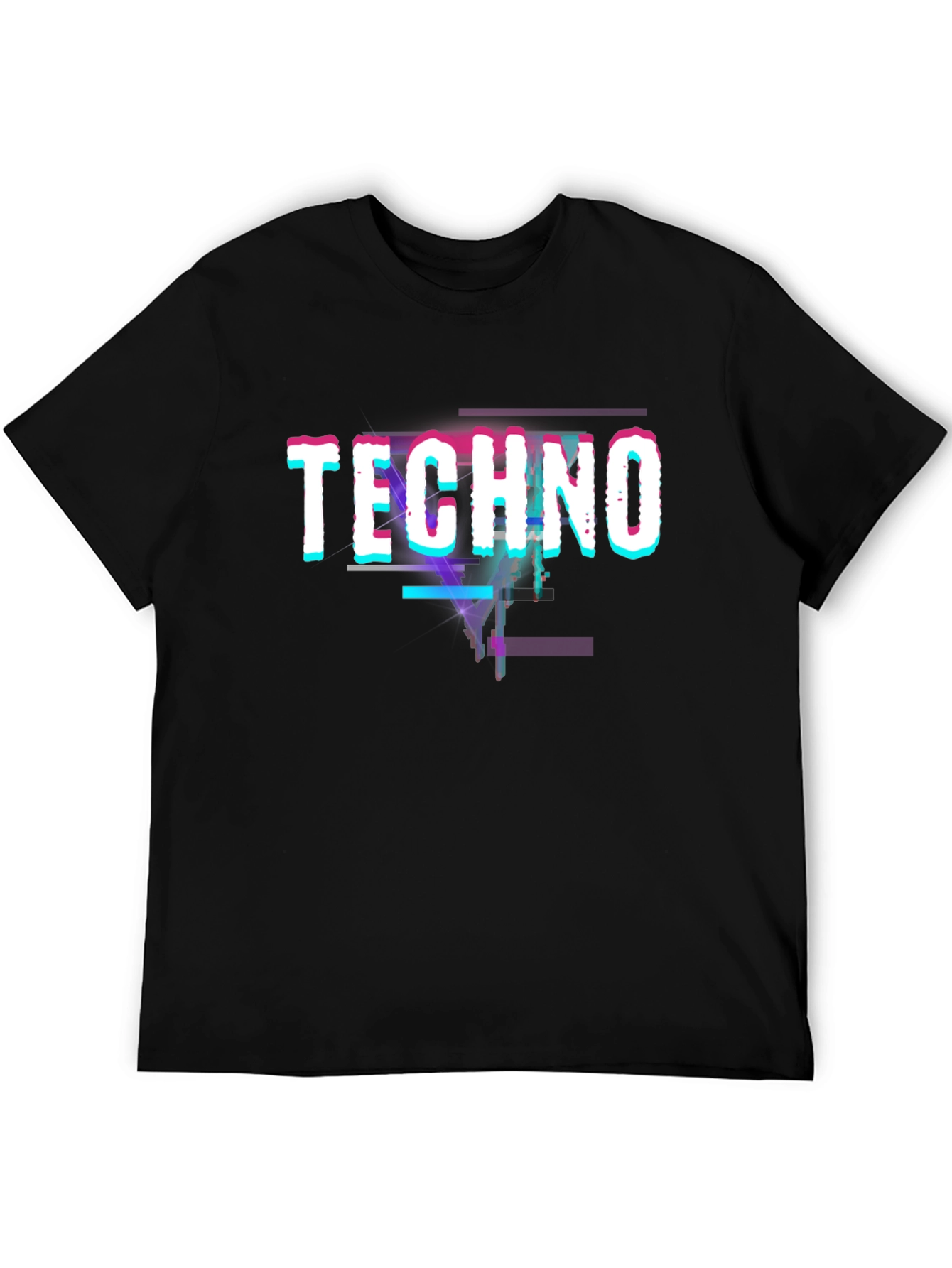 Techno Glitch Black T-Shirt