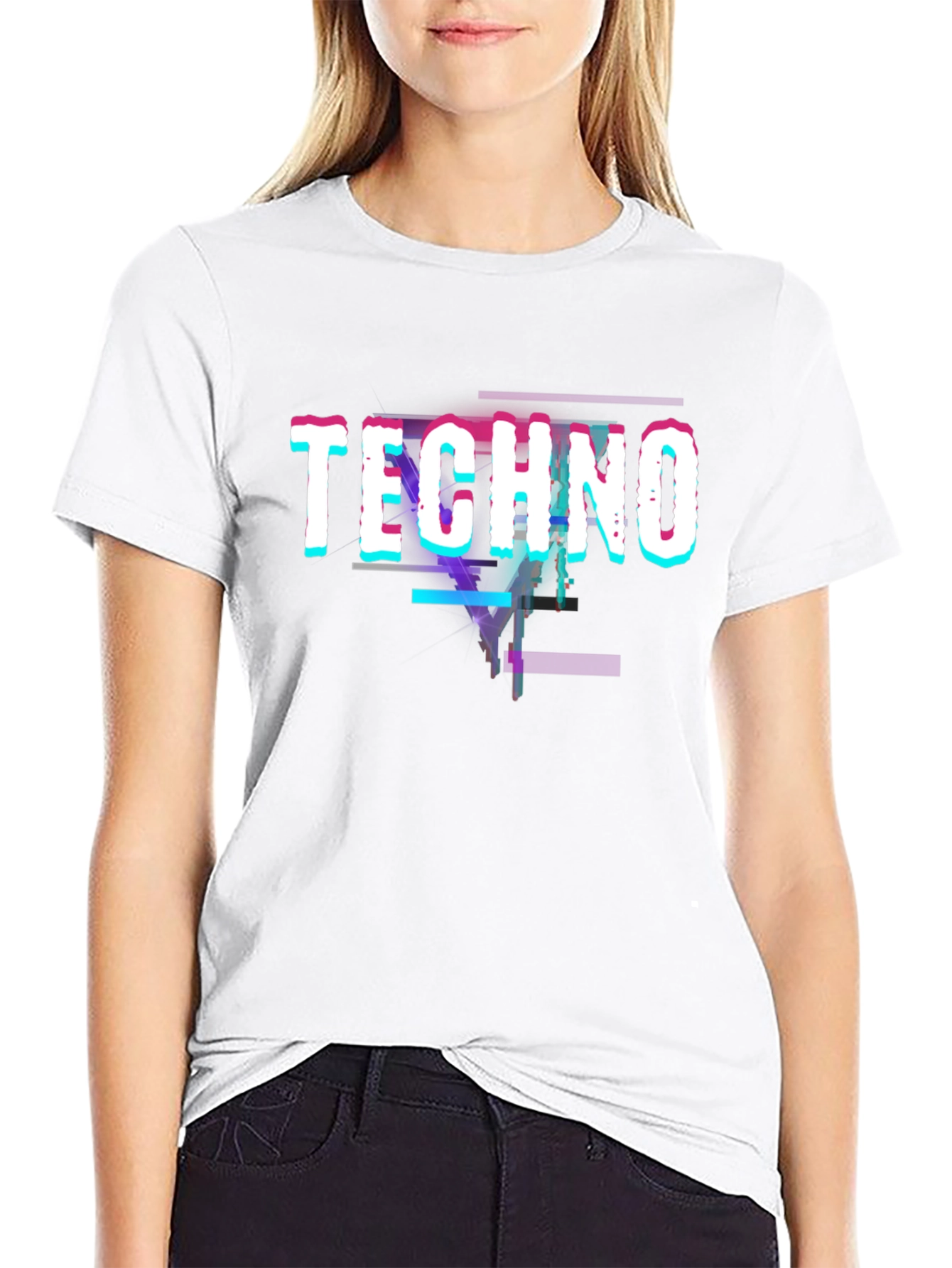Techno Glitch Black T-Shirt