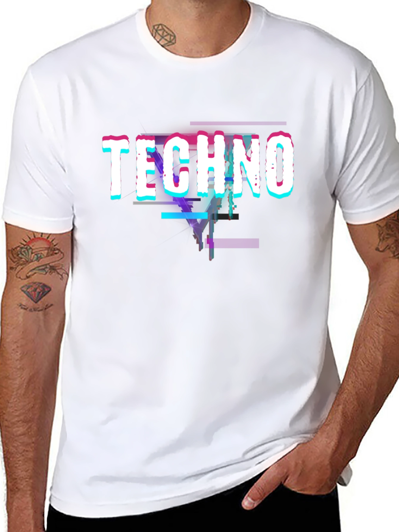 Techno Glitch Black T-Shirt