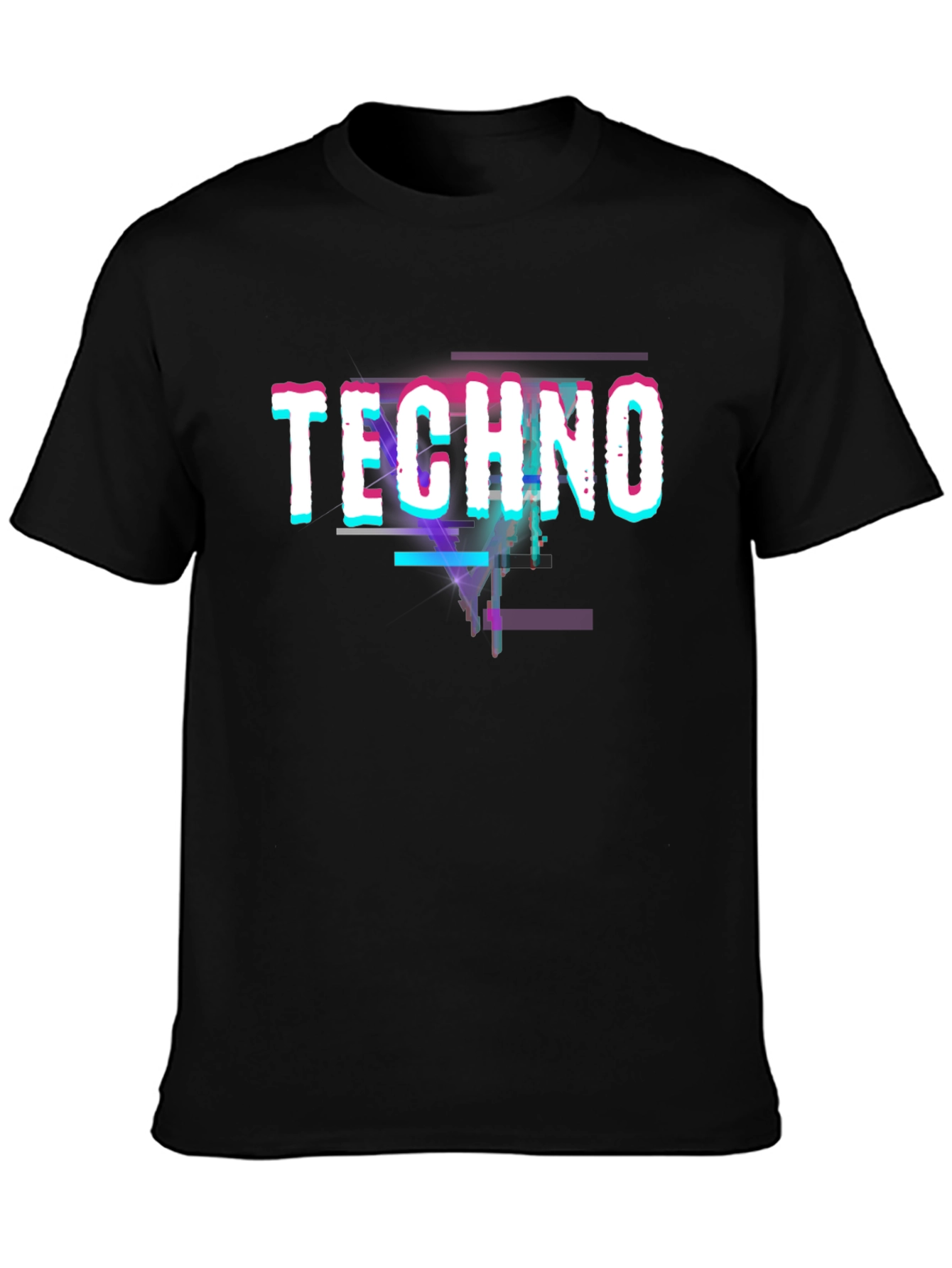 Techno Glitch Black T-Shirt