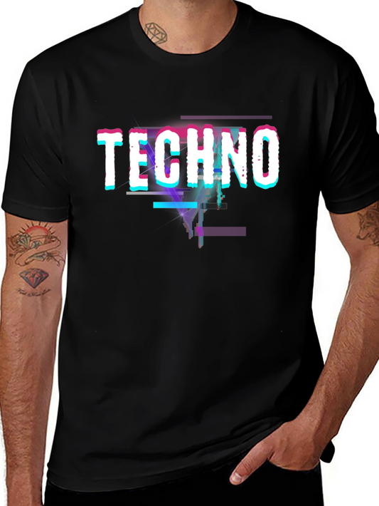 Techno Glitch Black T-Shirt