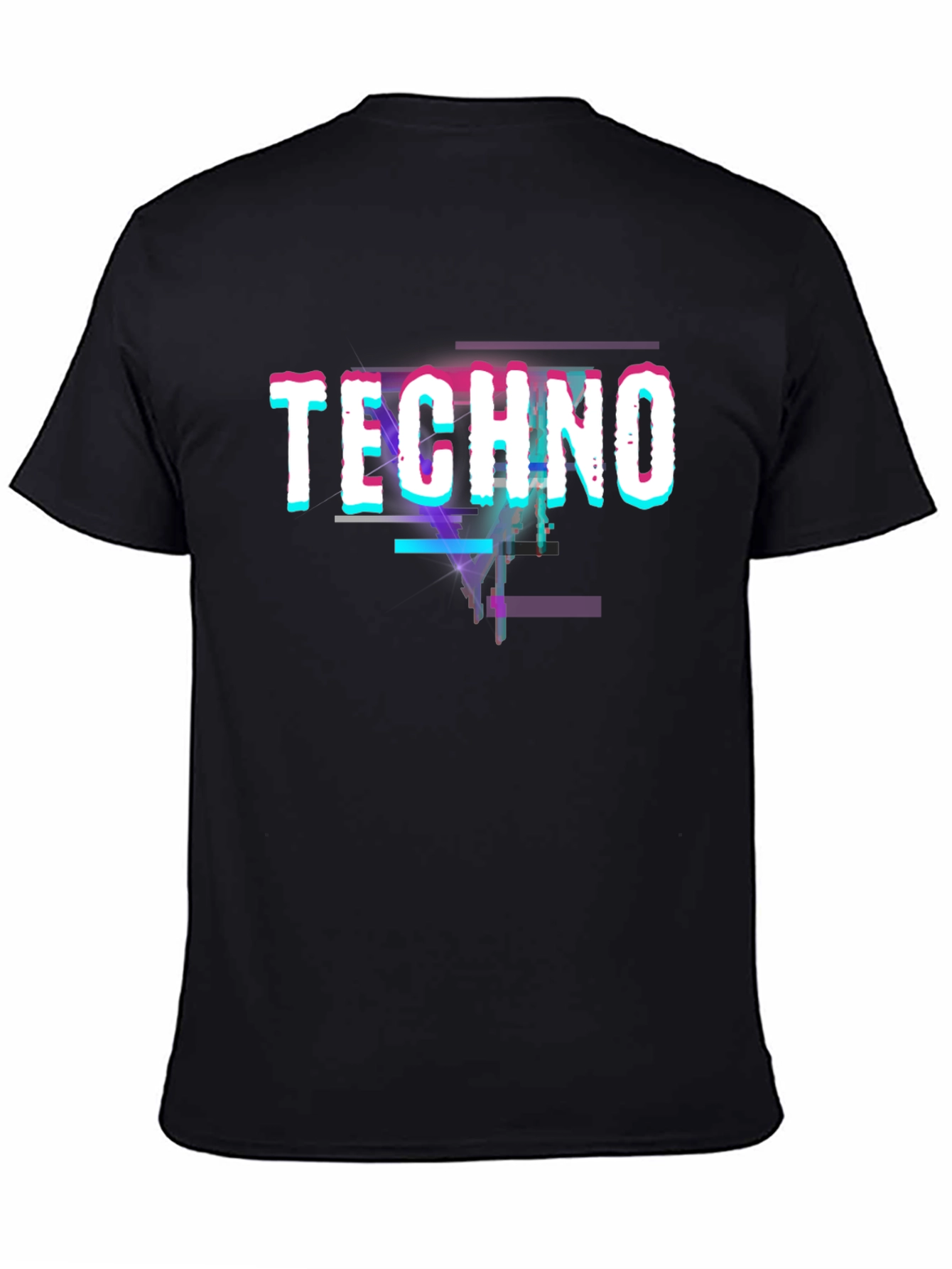 Techno Glitch Black T-Shirt