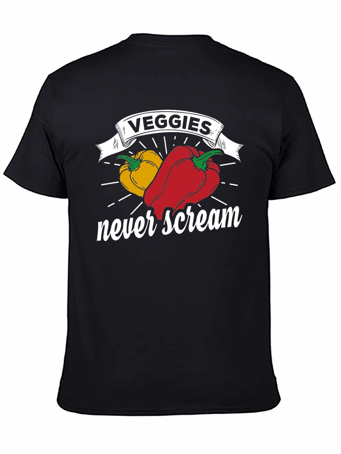 Veggies Never Scream Graphic Tee - Unisex Black T-Shirt