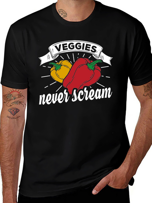 Veggies Never Scream Graphic Tee - Unisex Black T-Shirt