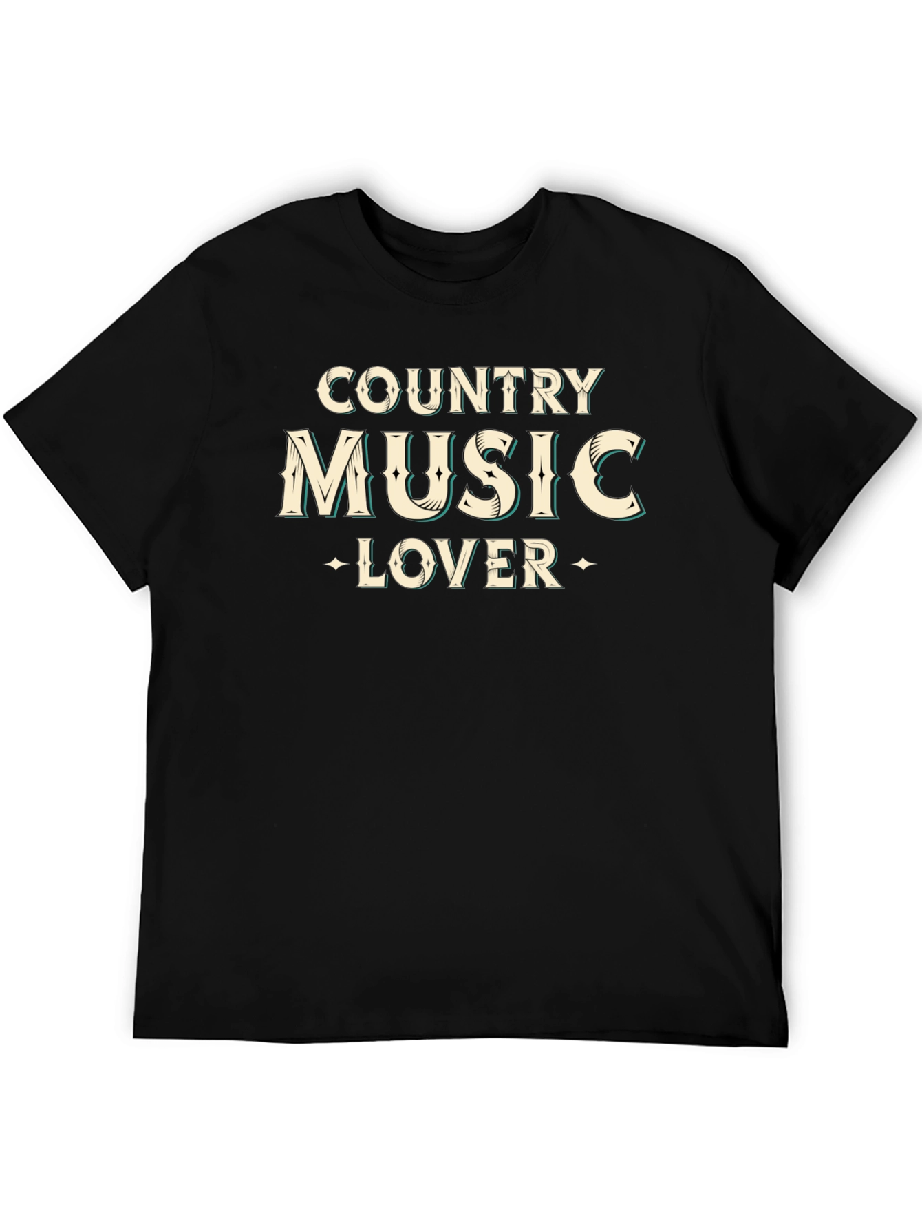 Country Music Lover Black Graphic Tee